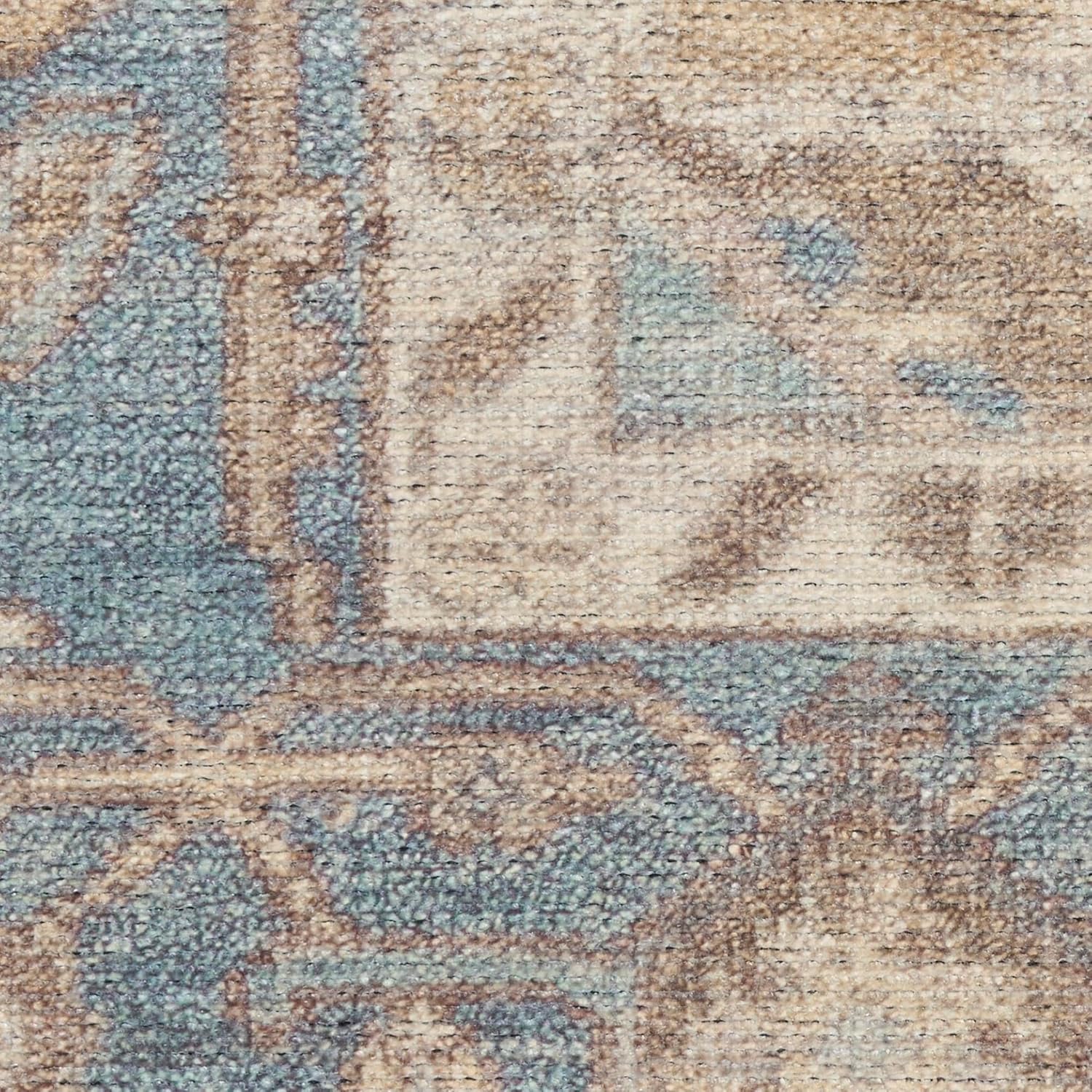 Nourison Home Vintage Washables Blue Green 2'2" x 8' Area Rug - Easy Clean, Non Shedding, Bed Room, Living Room, Dining Room, Kitchen (8' Runner)