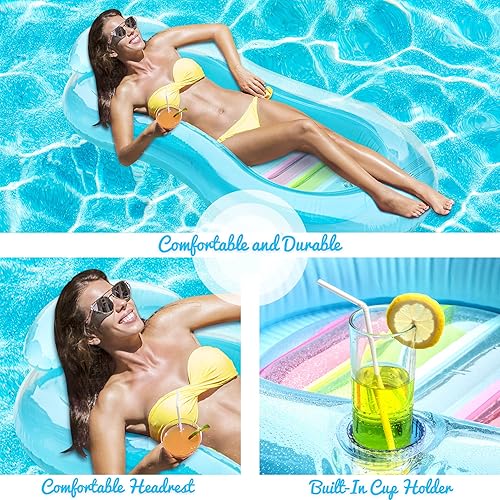 Miniatura 3 de YILILONG Pool Floats Kids, Shark Pool Float with Built-in Squirt Water Gun, Inflatable Floating Pool Lounge Water Chair, Funny Outdoor Summer Beach