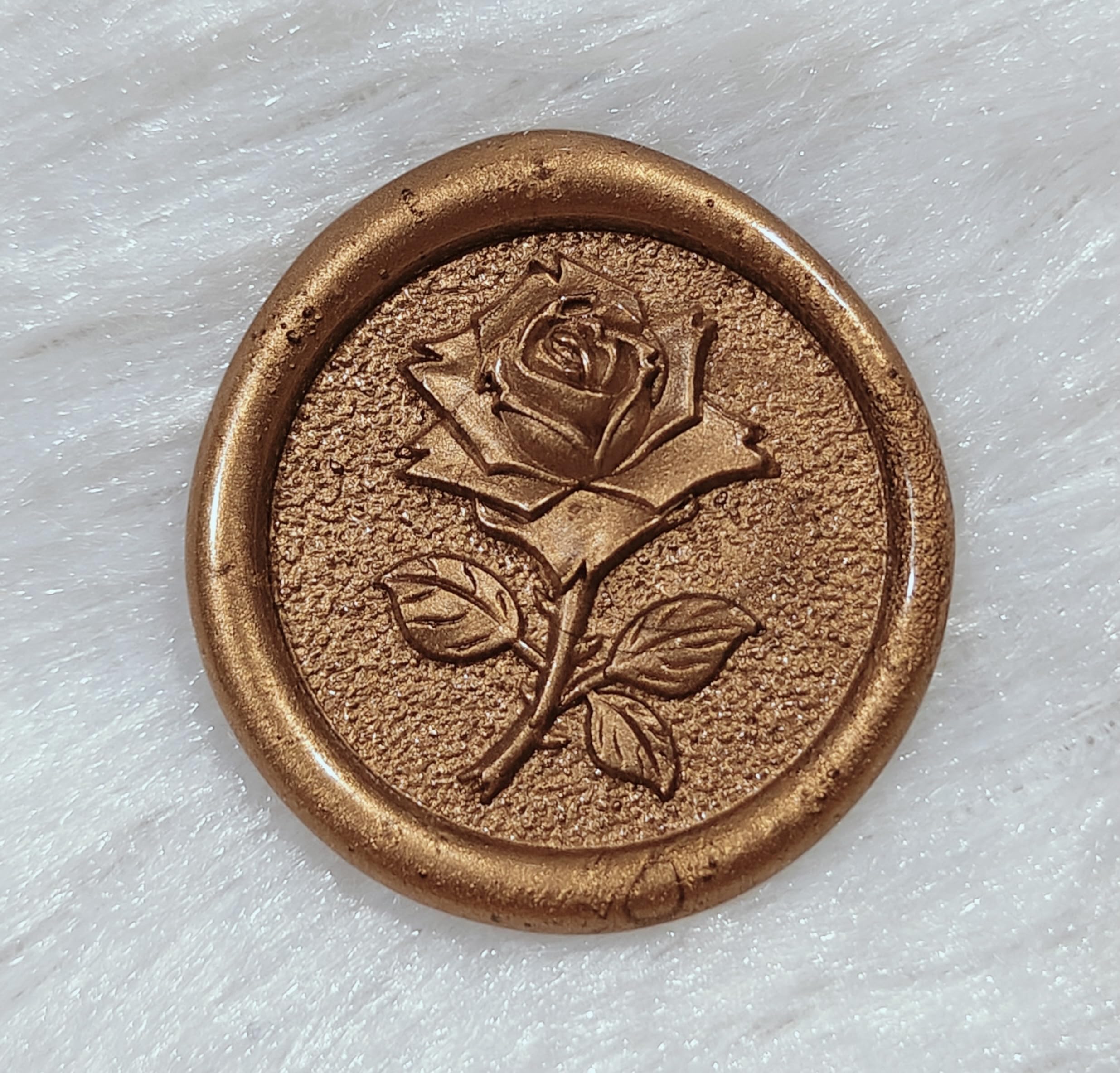 25mm (10 pieces) self adhesive wax seals, wax seal, wax seal stickers for invitation cards, greeting cards, gift packing, etc. (3D Antique Rose (Antique Gold))-image-41