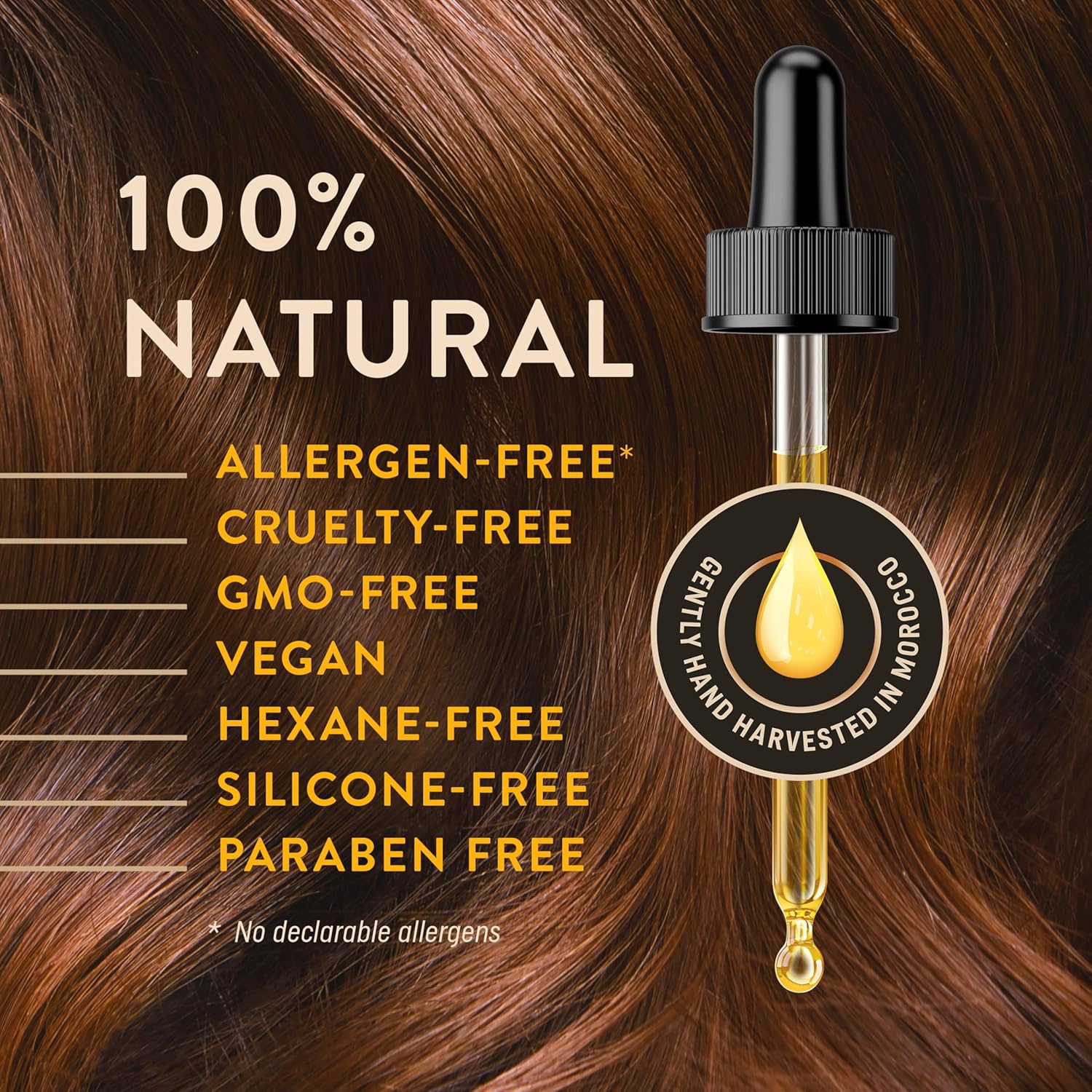 Organic Argan Oil Cold Pressed 3.4 Fl Oz - Moroccan Beauty Oil for Hair, Skin, Nails & Face, Vitamin E Rich, Non-Greasy, Natural Moisturizer - Image 5