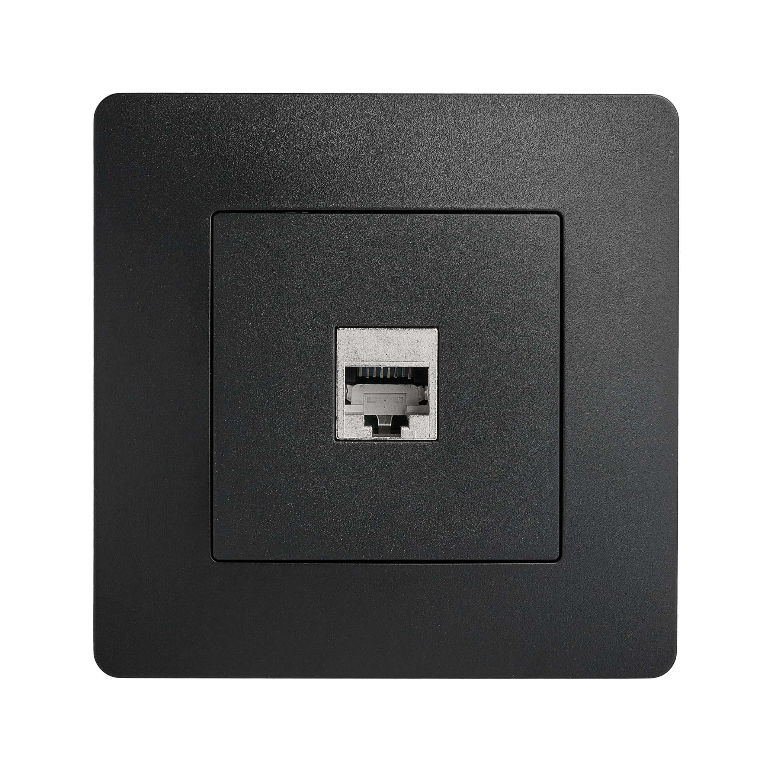 DEBFLEX - Caly - Presa RJ45 Cat. 6 - Presa Ethernet ad alta velocità - ABS - Installazione a incasso - Nero - 85 x 85 x 36 mm