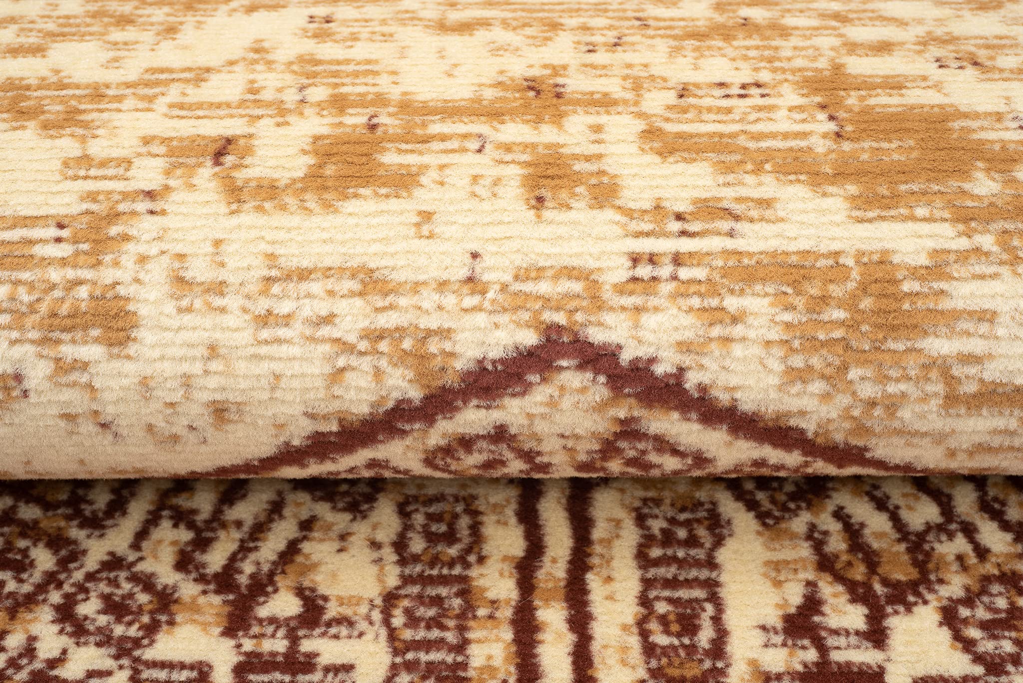 TAPISO Atena Tapis de Salon Chambre Ado Design Moderne Sable Marron Motif Grec Bordé Doux Fin Poil Court 140 x 200 cm