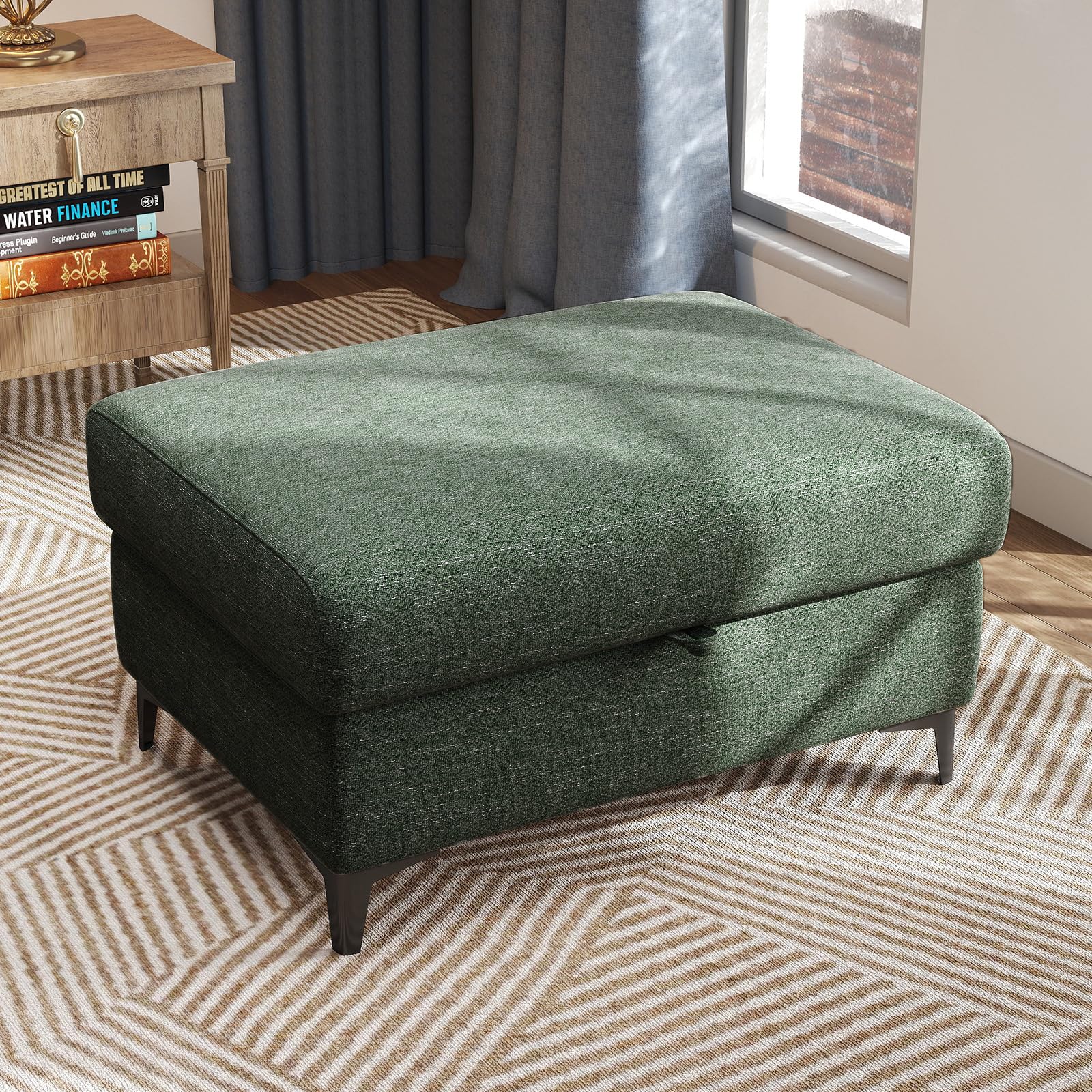 Upvilla 35" Large Storage Ottoman Deep Seat Sofa for Living Room (Green)