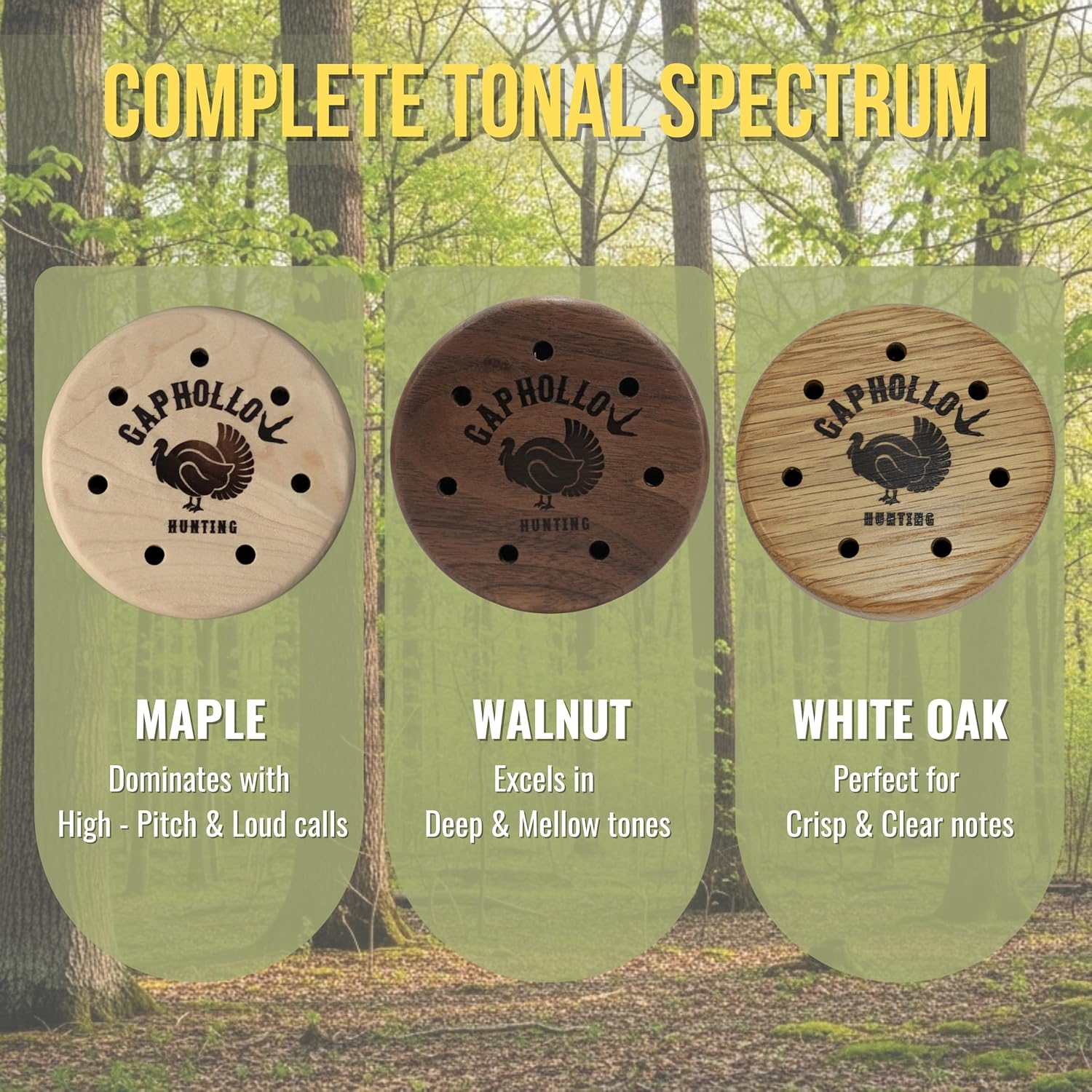 Gap Hollow Maple Slate Turkey Pot Calls with Hand-Oiled Solid Wood Striker & Conditioning Kit, Artisan 7-Hole Resonance Chamber Realistic Sound Friction Custom Calls for Hunting