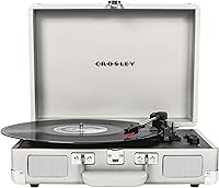 Vista 28 de Crosley CR8005F-GF Cruiser Plus - Tocadiscos de vinilo vintage de 3 velocidades con Bluetooth y maleta con altavoces integrados, diseño floral