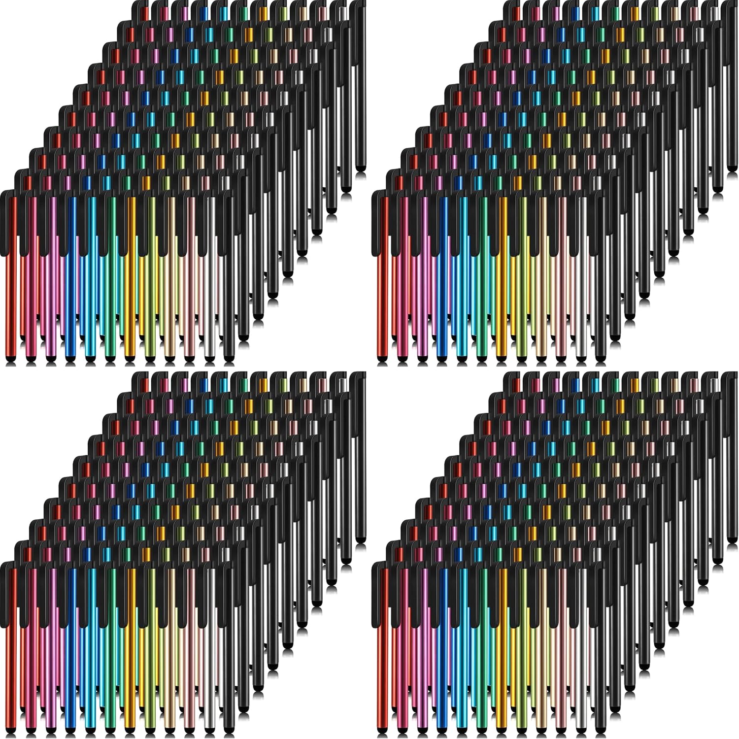 Outus 480 Pack Bulk Stylus Pens for Touch Screens, 12 Color Aluminum Capacitive Pens with Clips for Tablets, Smartphones, Classrooms, Offices and Events