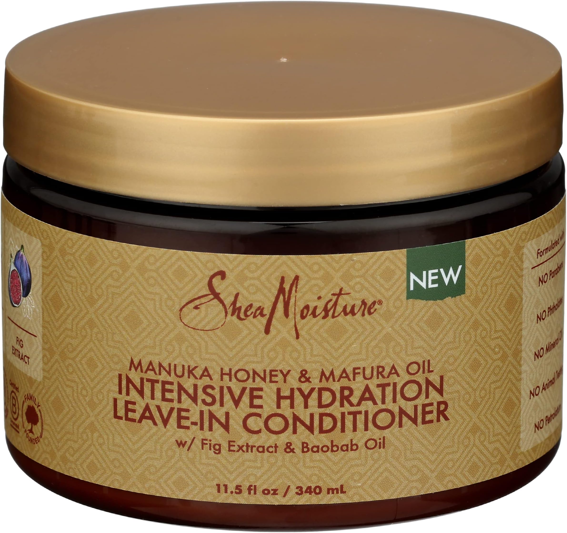 SheaMoisture Intensive Hydration Leave-in Conditioner for Curly Hair Manuka Honey and Mafura Oil Hair Conditioner to Strengthen and Restore Hair 11.5 oz