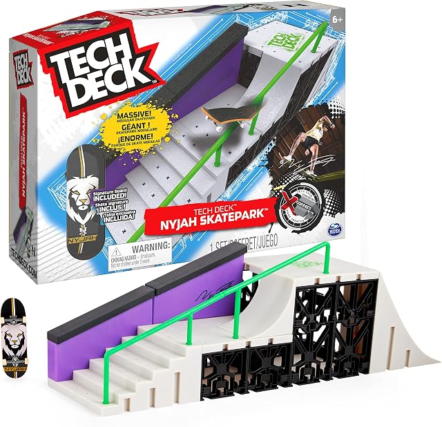 Tech Deck Nyjah Skatepark X-Connect Park Creator, Massive Customizable Skatepark Ramp Set with Exclusive Fingerboard, Kids Toy for Ages 6 and up, 6060504