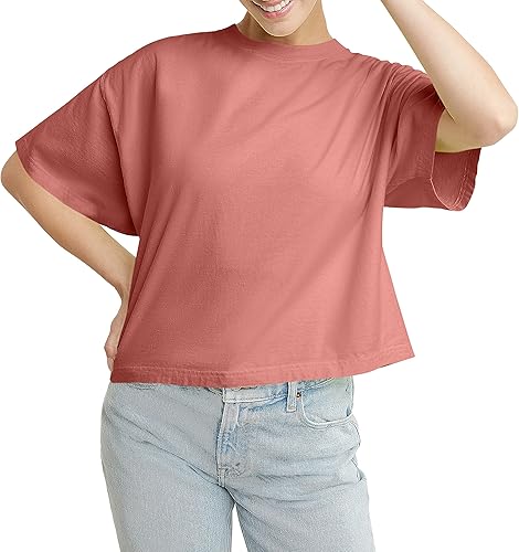 Hanes Originals camiseta corta con cuello redondo para mujer 100 algodón
