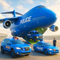 US Police Car Transport Chase Games - Cop Airplane Airbus Cargo Simulation 2025