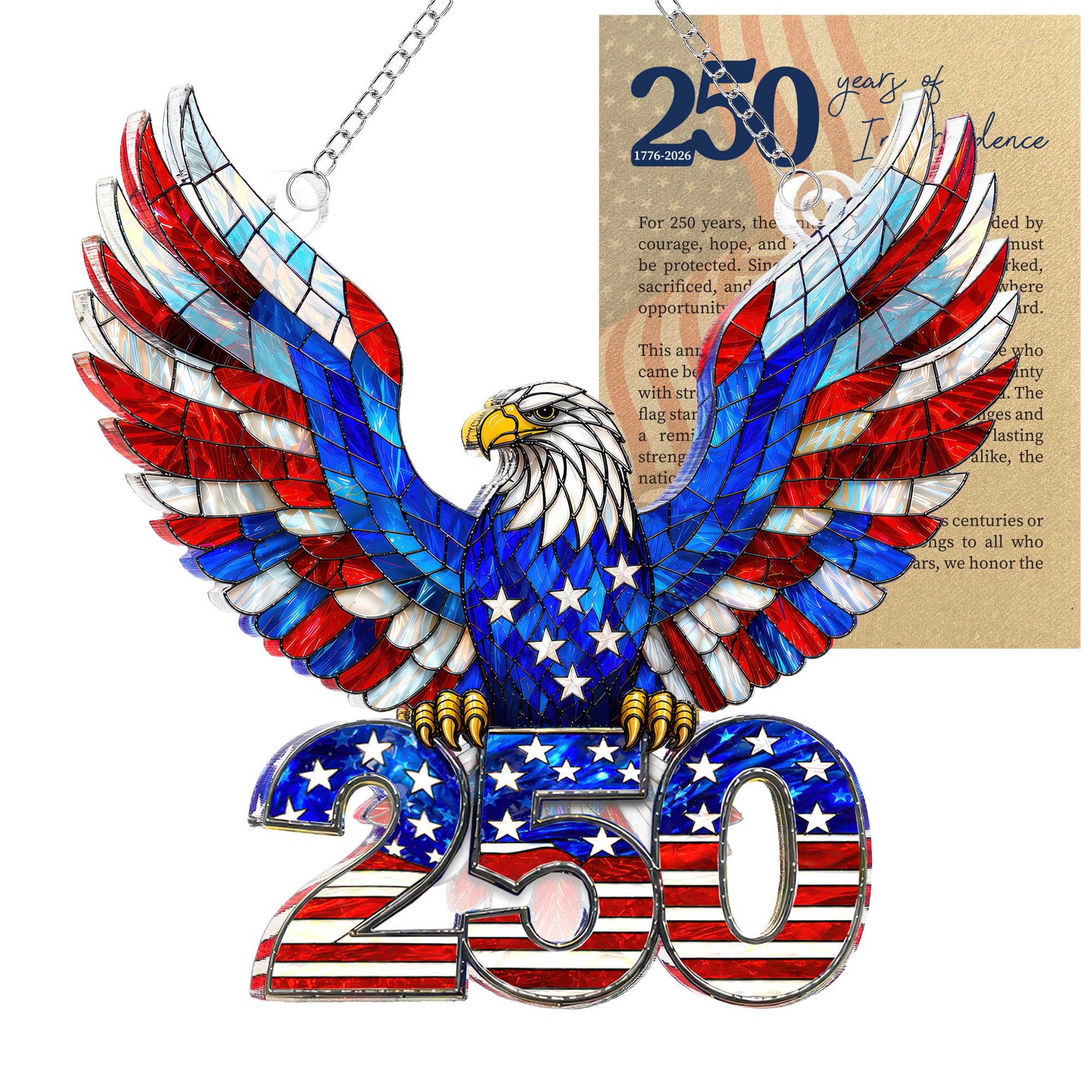 250 Anniversary USA Christmas Ornament, Christmas in July Decorations