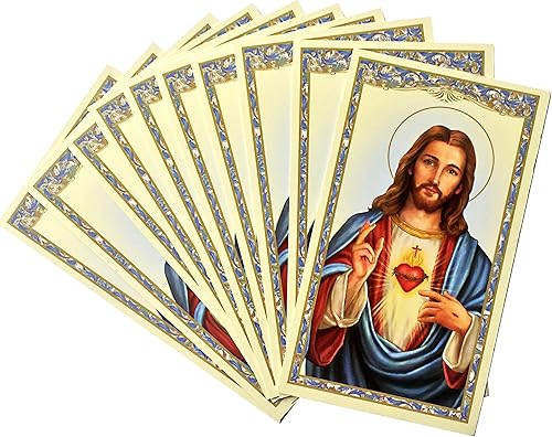 Tarjeta Sagrada del Sagrado Corazón de Jesús, consagración, paquete de 10