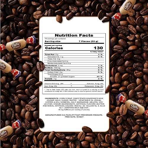 Miniatura 2 de Colombina Coffee Delight - Café Caramelo masticable - Hecho con café colombiano 100 real bolsa de dulces a granel 100 dulcesbolsa envueltos