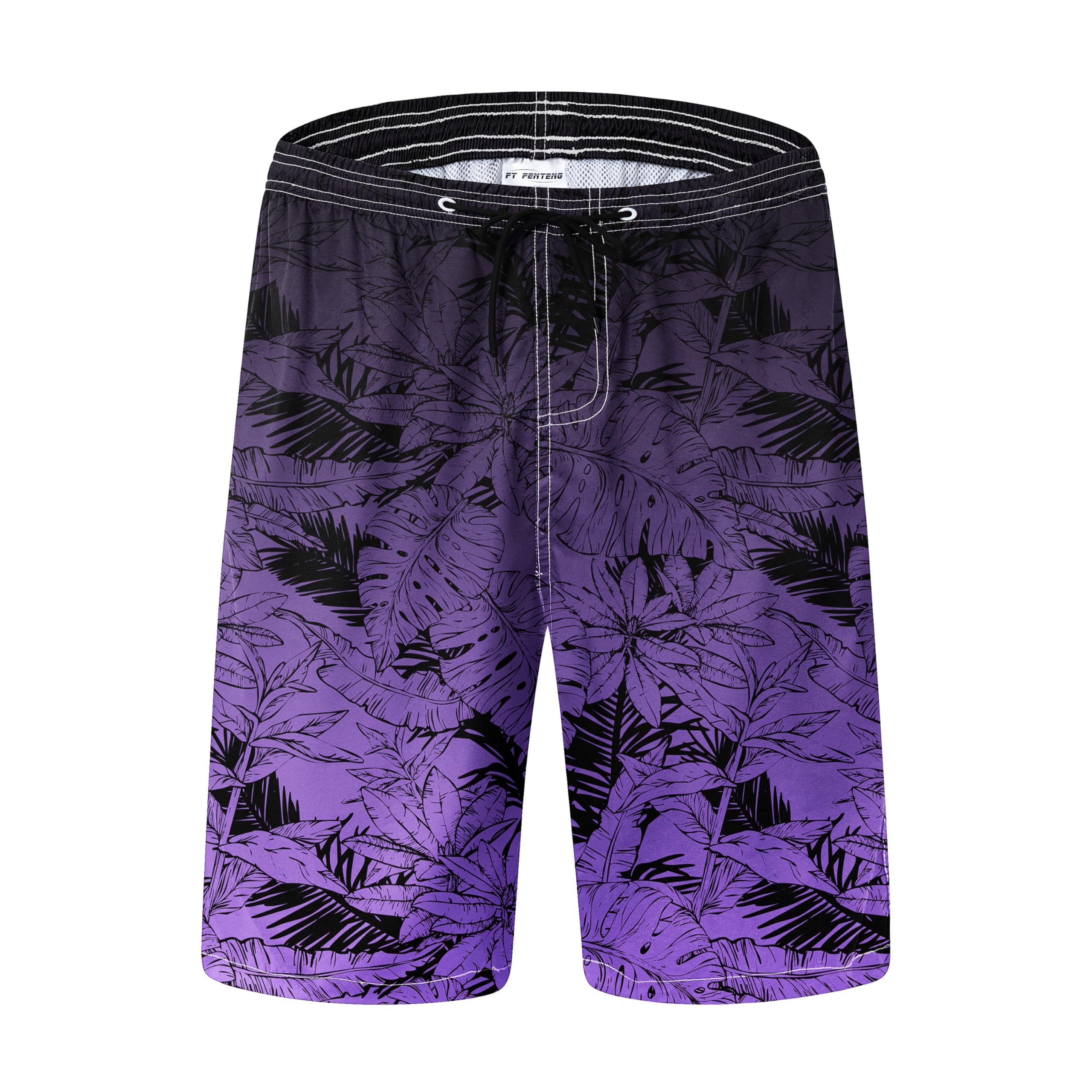 Mens Swim Trunks Quick Dry Board Shorts with Mesh Lining, Breathable Fit Hawaii Beach Shorts Swimwear Bathing Suits