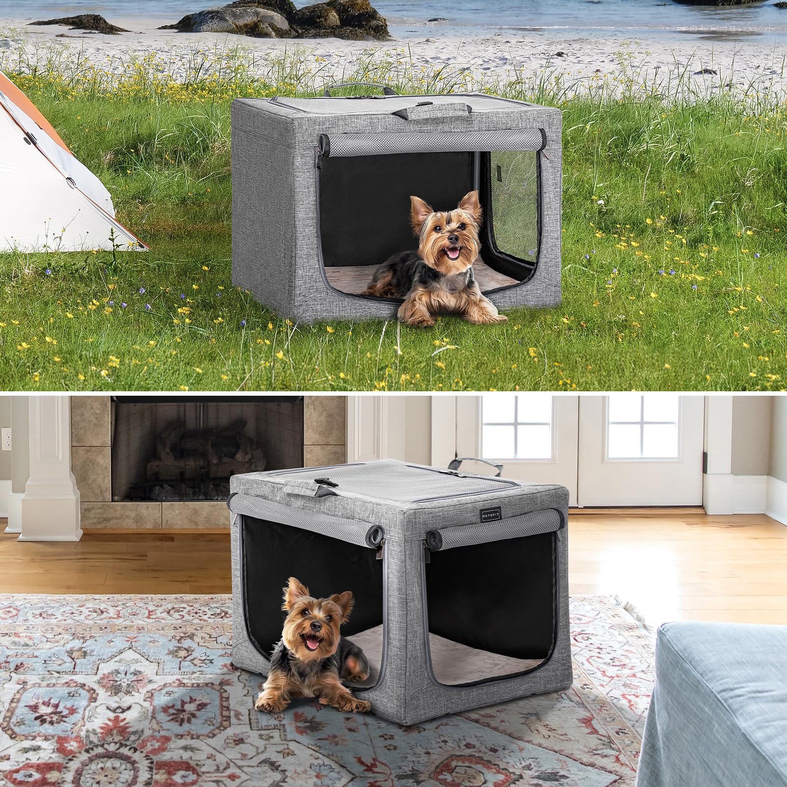 Petsfit Transportín de Perros portátil y Plegable Bolsa transportín para Perros trasportines Perro Mediano Grande para Interiores y Exteriores