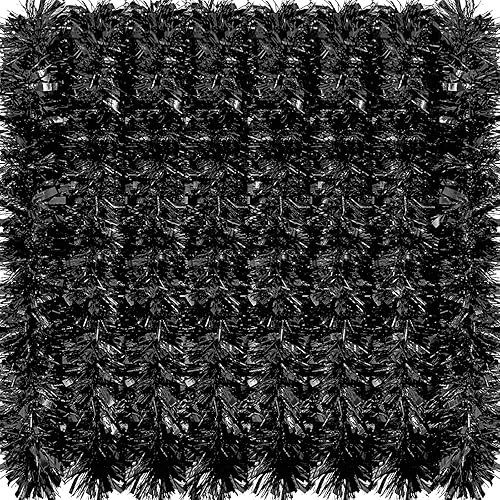 WILLBOND - Guirnalda de oropel de Navidad de 26,2 pies, guirnalda de oropel metálico con purpurina, guirnalda colgante para árbol de Navidad,