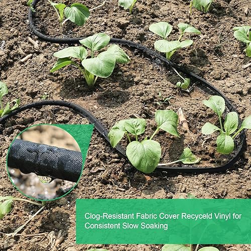 Miniatura 6 de Manguera plana de remojo de 25 pies para camas de jardín manguera de goteo resistente ahorra un 70 de agua para árboles vegetales 25 pies