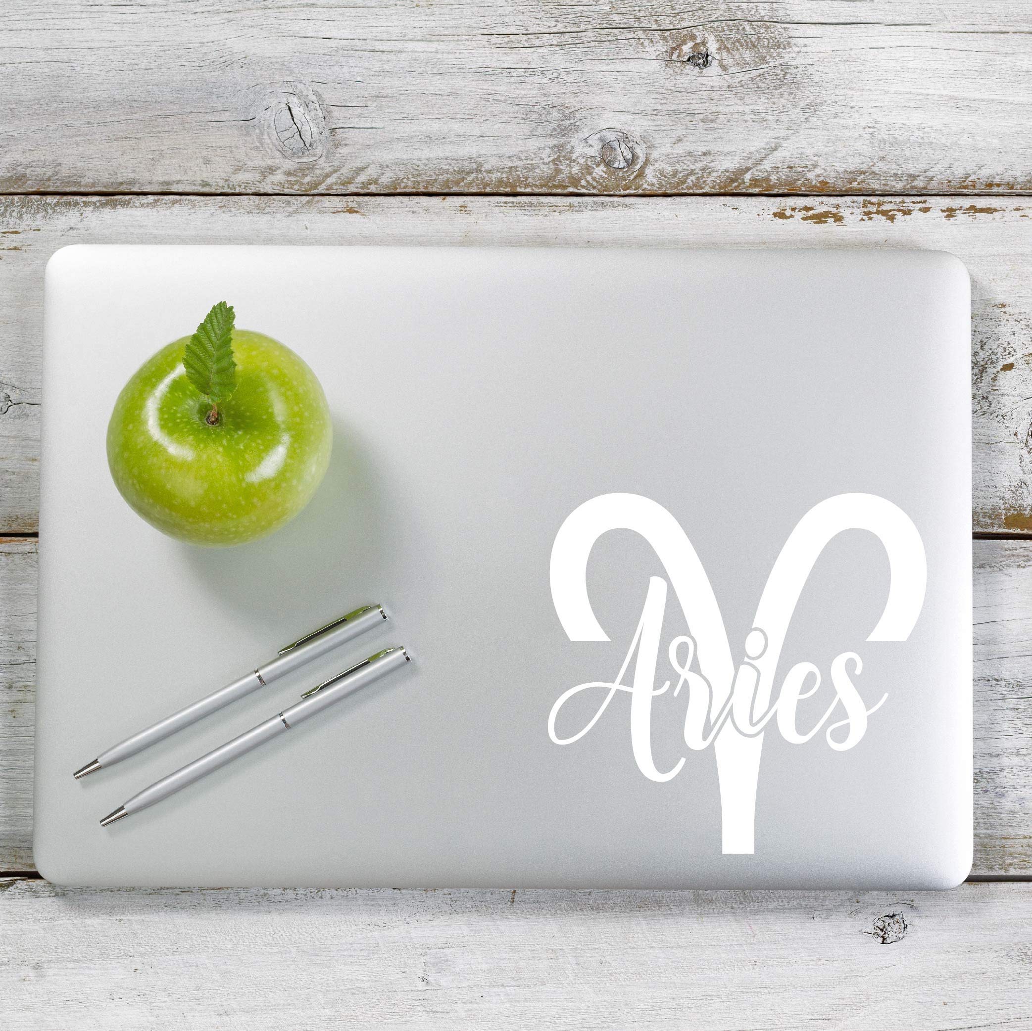 Yoonek Graphics Aries Decal Sticker for Car Window, Laptop and More. # 1161 (6" x 6.2", White)