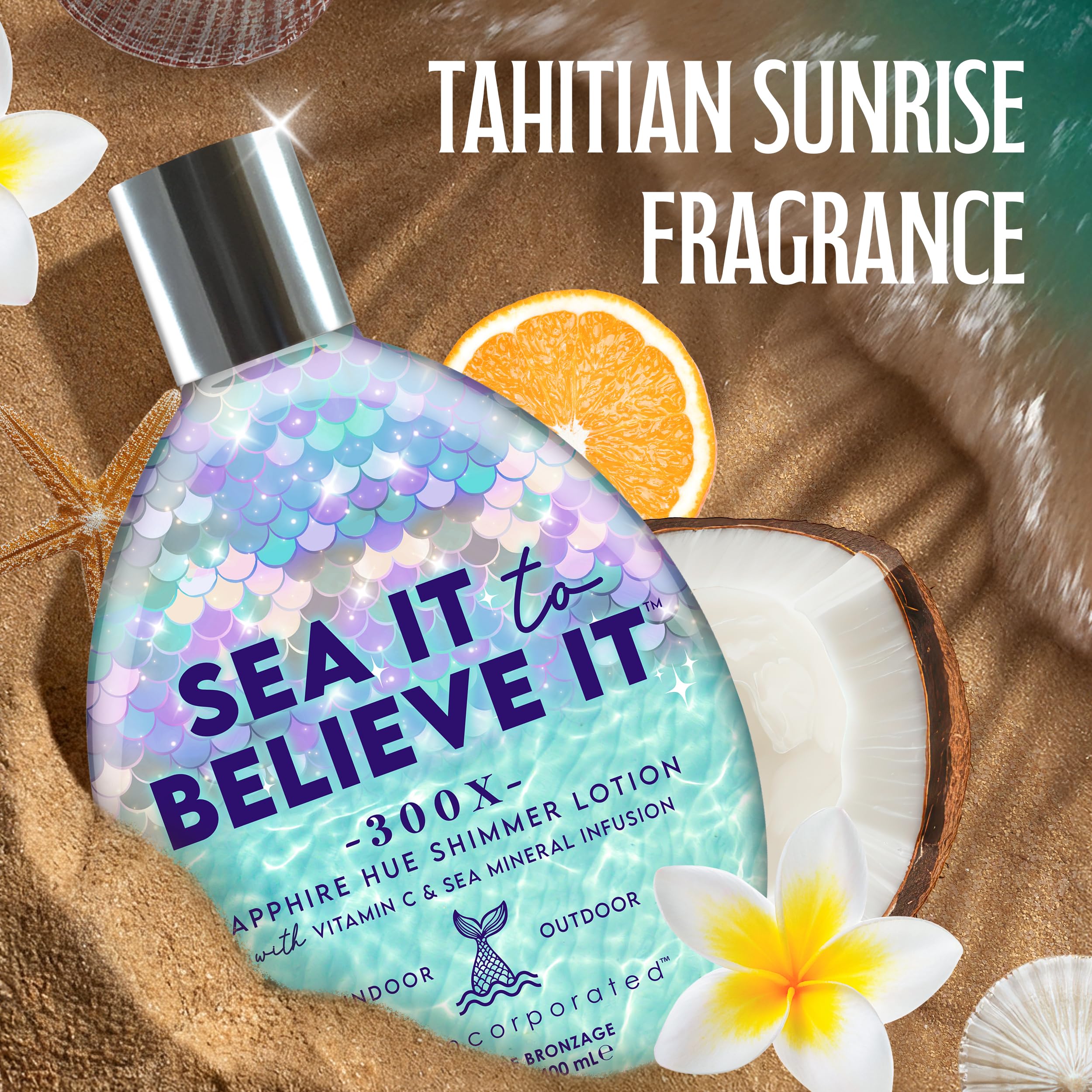 Brown Sugar Sea It to Believe It 300X Anti-Orange Tanning Lotion, 13.5 Fl Oz