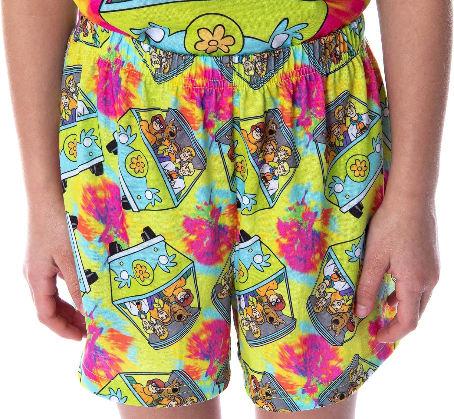 INTIMO Scooby Doo Girls' Pajamas Tie Dye Mystery Machine Shirt and Shorts 2 Piece Sleepwear Pajama Set - Image 3