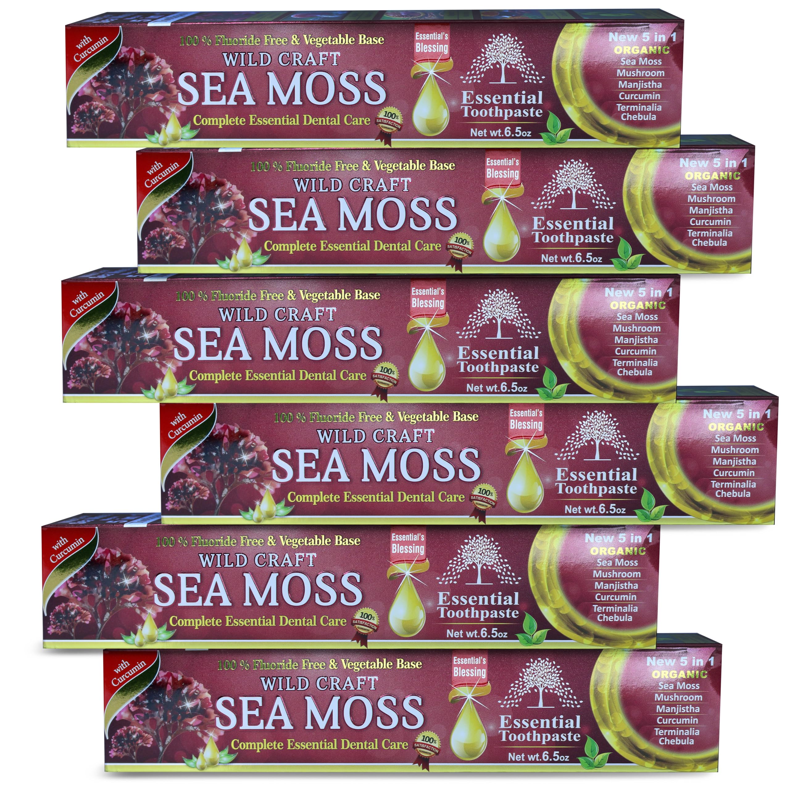 Sea Moss Essential Toothpaste - 6 5 oz Pack of 6 A Unique Blend of Sea Moss Mushroom