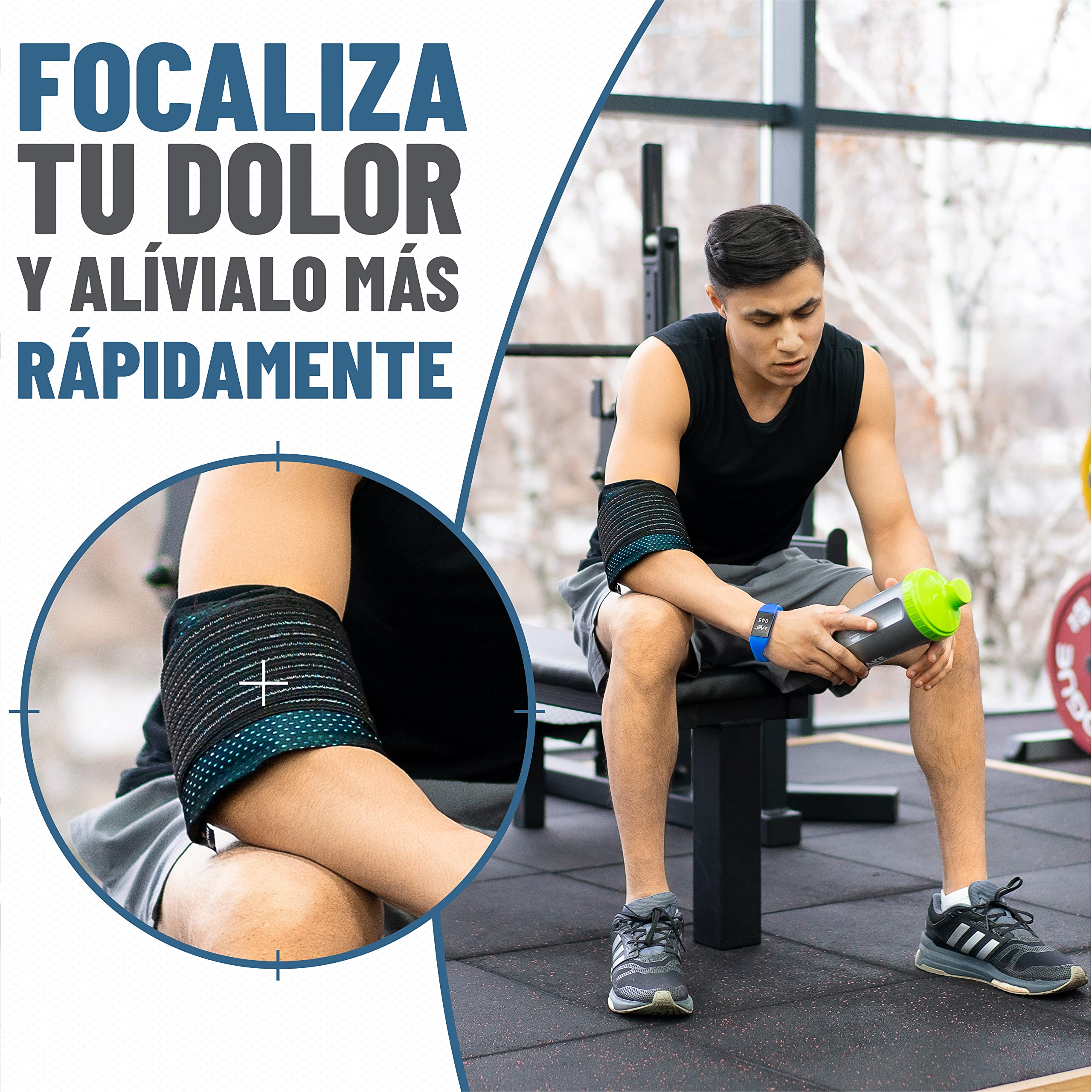 2x Gel Frio Para Lesiones y - Incluye 2 Banda elástica Protectora Reutilizable - Efecto Calor-Frio - Adaptada Microondas & Congelador - Multiusos para Todas las Partes del Cuerpo