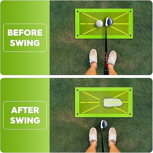 Miniatura 4 de Alfombrilla de golpe de golf, alfombrilla de entrenamiento de golf para retroalimentacióndetección de bateo guías avanzadas y respaldo de goma para