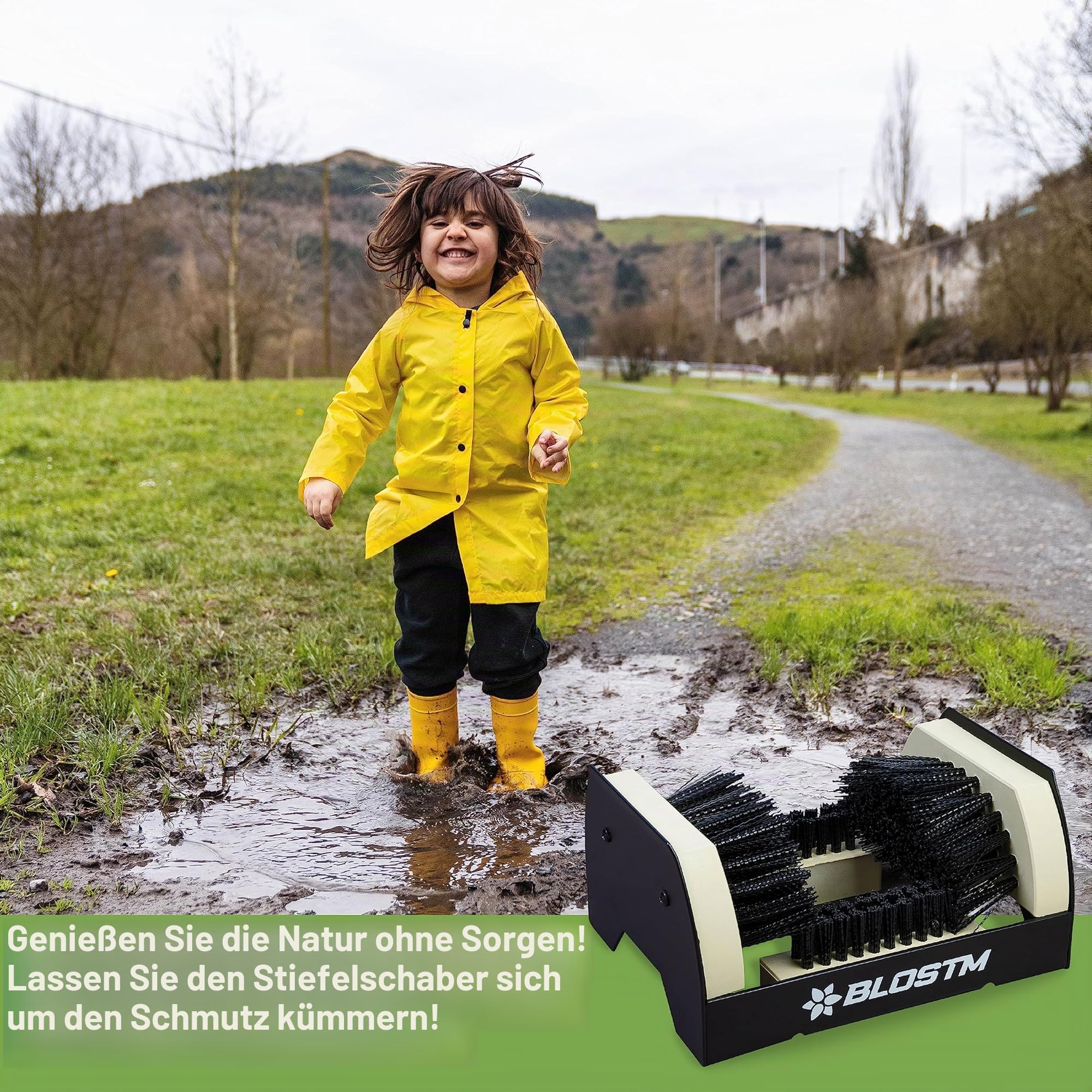 BLOSTM Schuhbürste - Metall Outdoor Schuhabstreifer Aussen Bürsten mit Steifen Borsten zu Entfernen Erde & Schlamm - Schuh Bürste Stiefelreiniger für alle Schuhe, Gummistiefel, Stiefel