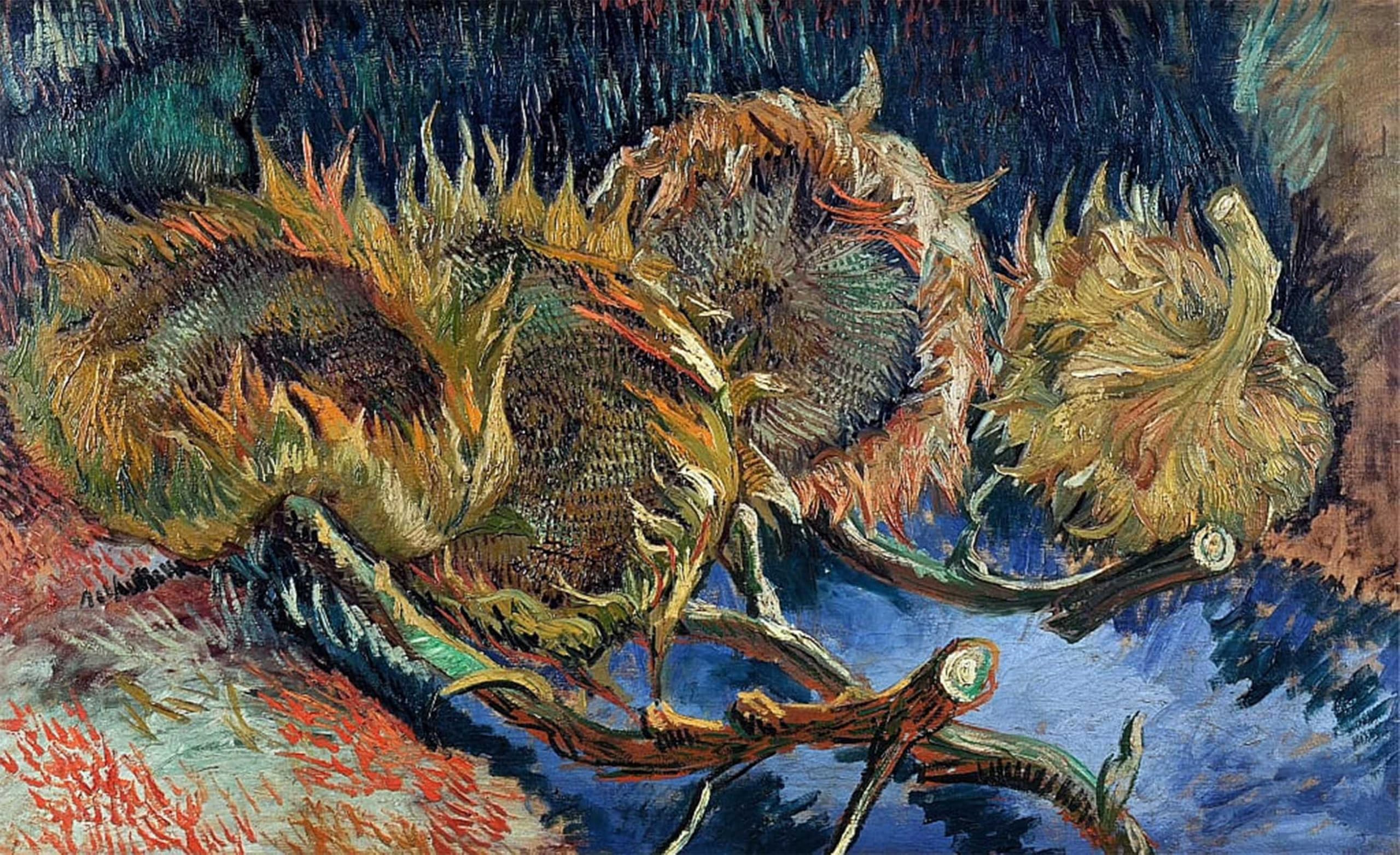 POSTERIIk Famous Animal Posters Vintage Picture Four Cut Sunflowers by Vincent Gogh Van Modern Wall Decor for Home Decor 60x90cm