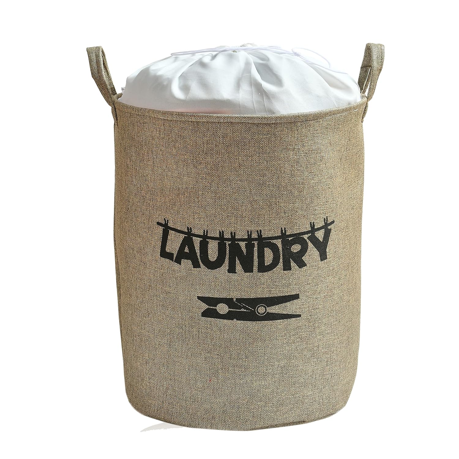 Yellow Weaves Laundry Bag/Basket For Dirty Clothes, Storage Bag Collapsible, 63 L(Cotton, Brown), 40 Cm, 50 Cm X 40 Centimeters