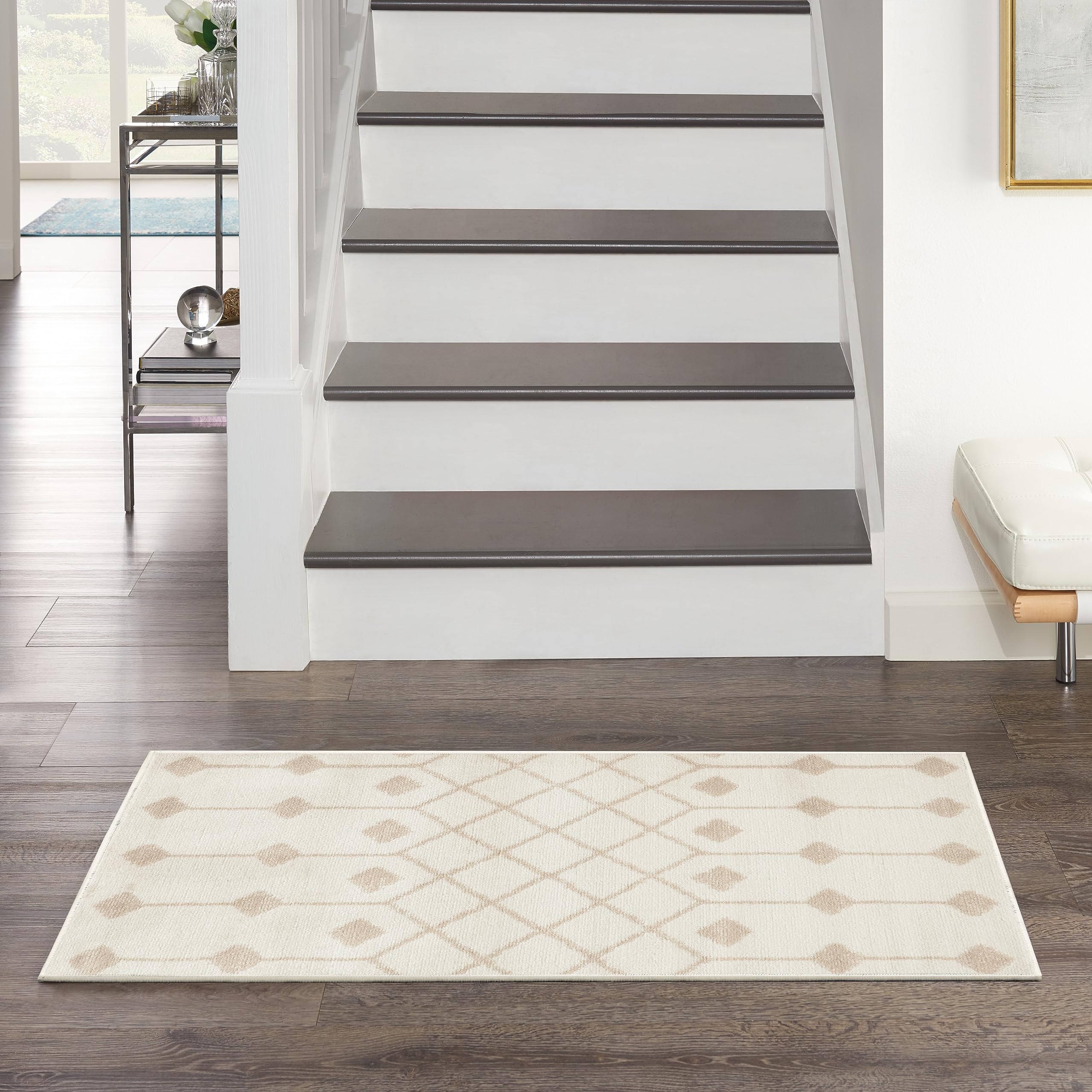Nourison Grafix Farmhouse Ivory Beige 2' x 4' Area -Rug, Easy -Cleaning, Non Shedding, Bed Room, Living Room, Dining Room, Kitchen (2x4)