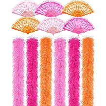 Taiyin Feather Boa Bulk Lace Folding Fan Party Halloween