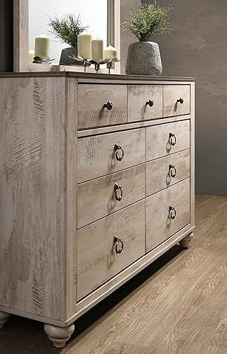 Miniatura 7 de Roundhill Furniture Imerland - Juego de cabecera de trineo de 5 piezas con acabado blanco y acabado en blanco, tamaño King