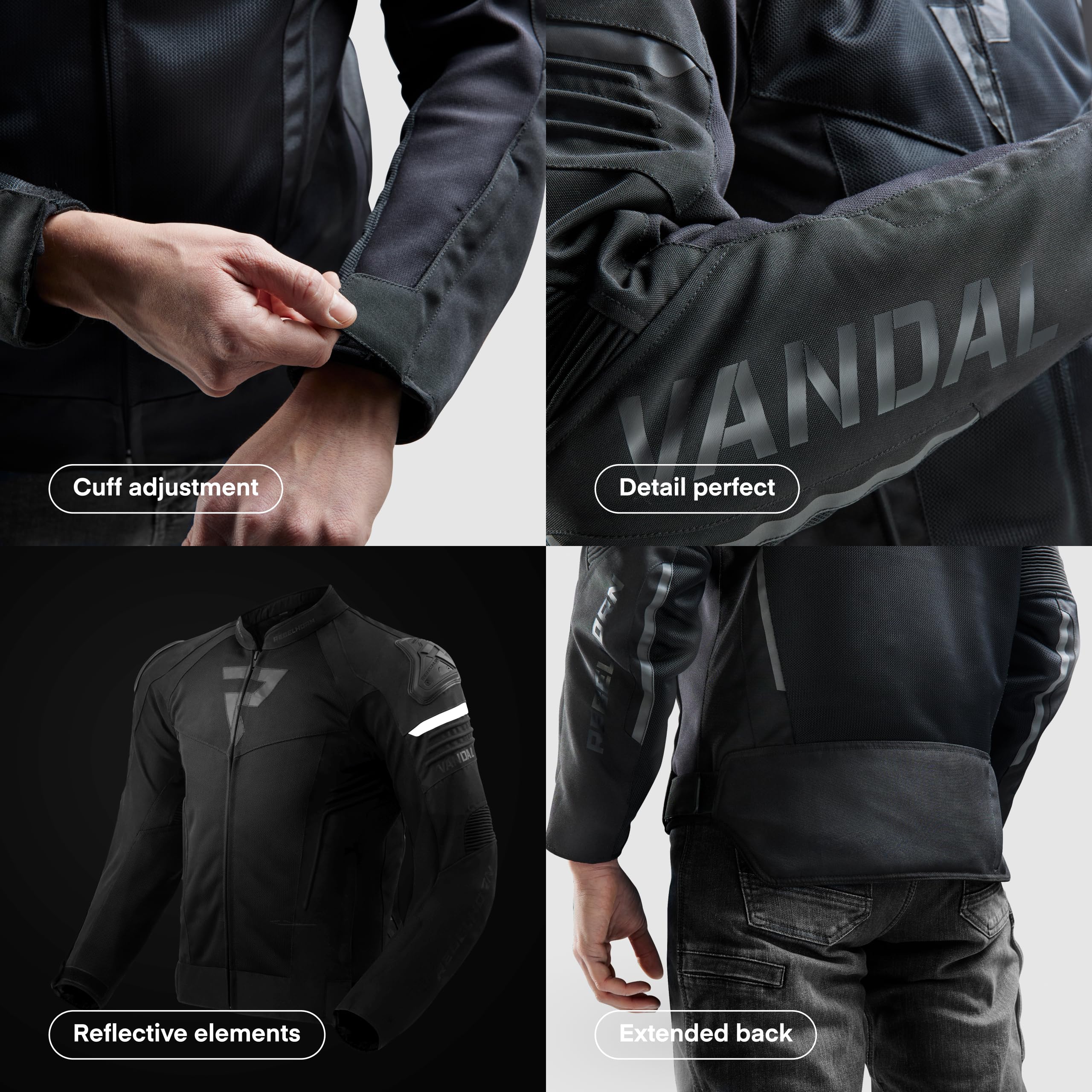 REBELHORN Veste en Maille Vandal Moto Homme