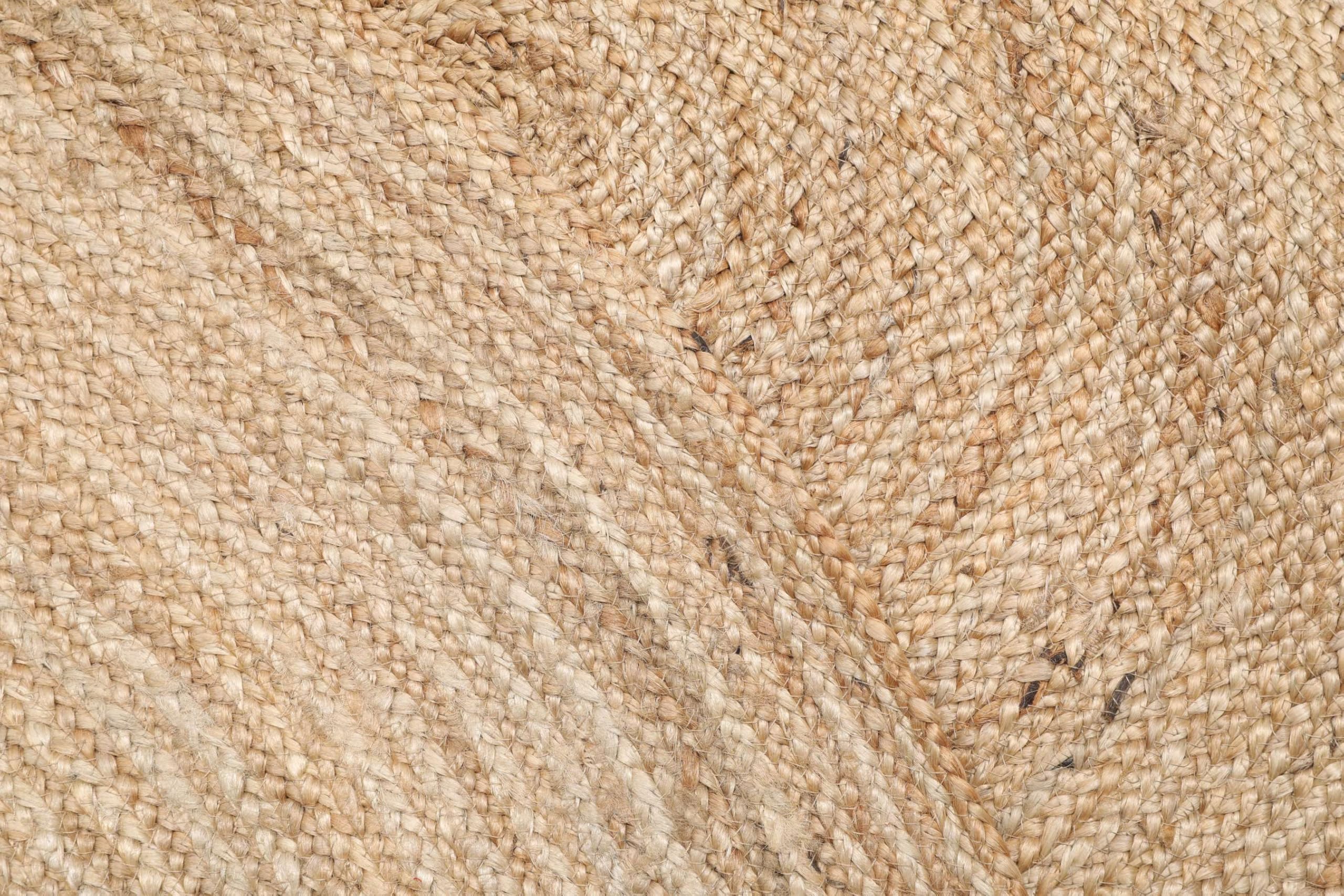 RugVista Solana Plain Jute Alfombra, Ø 150 cm, Beige | Kilim, Redondo, Pelo medio, Limpieza en seco