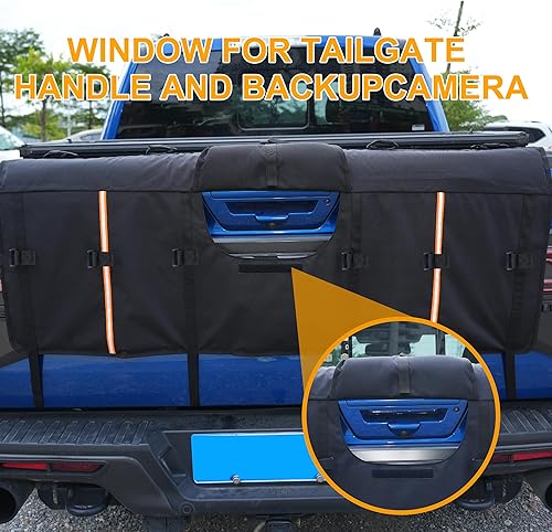 Miniatura 2 de Amooca Almohadilla de protección para portón trasero para bicicletas de montaña, camioneta, con 3 bolsillos para herramientas, 52 pulgadas de ancho