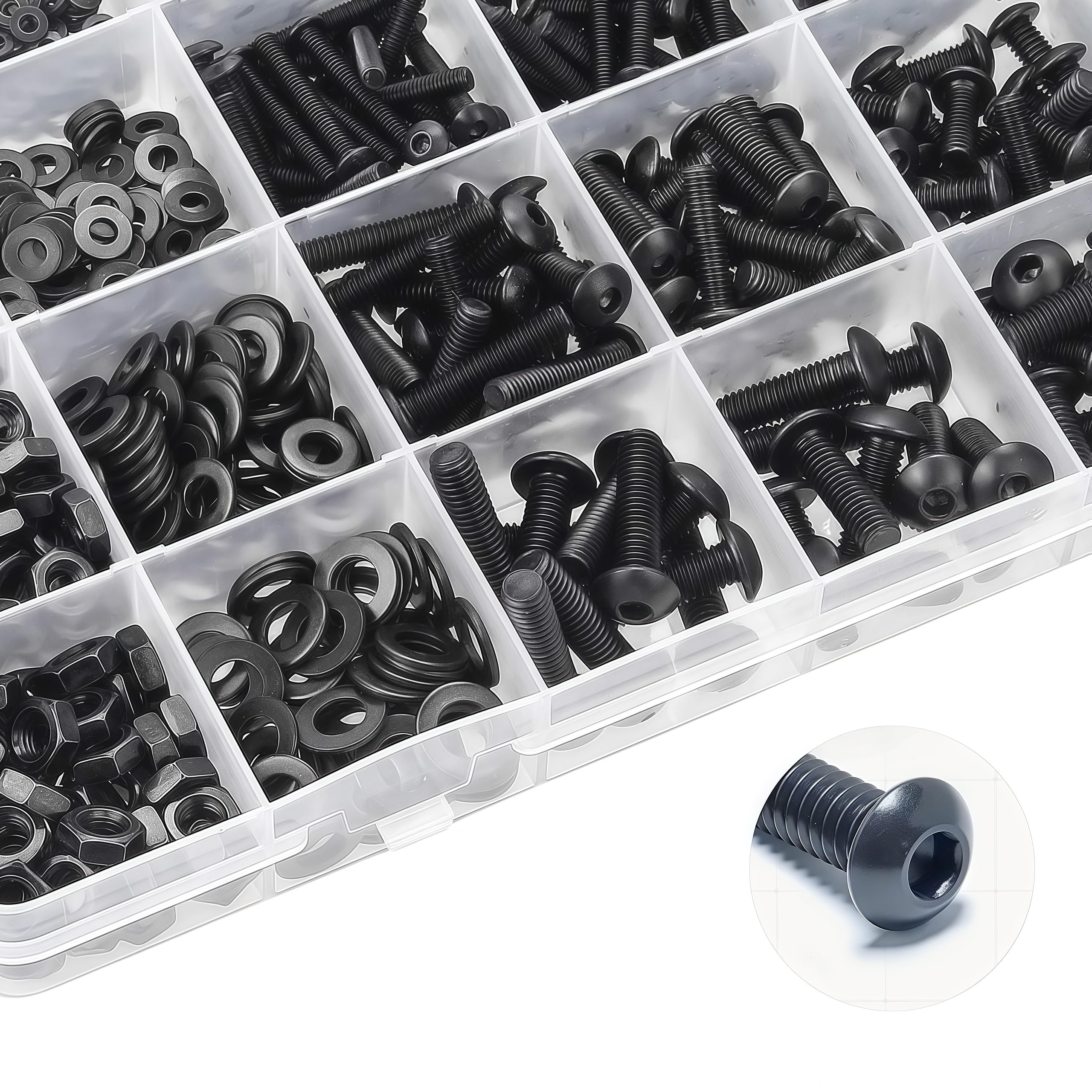 M2 Screw Assortment Kit - 660 Pcs, Nuts & Washers -6