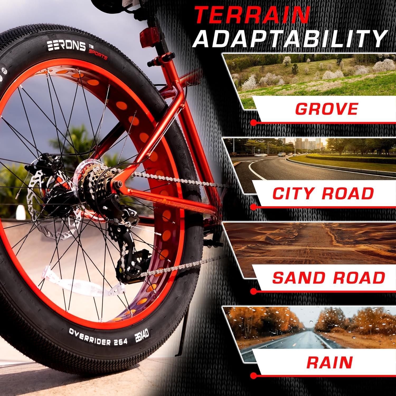 20x4 Fat Tire for Bicycle (2Pack), High-Performance Tires-Designed to Improve Speed & Minimizes Drag on Hard-Pack or Paved. Replacement Tire Compatible with Urban,Mountain or Three-Wheeled Bicycle.