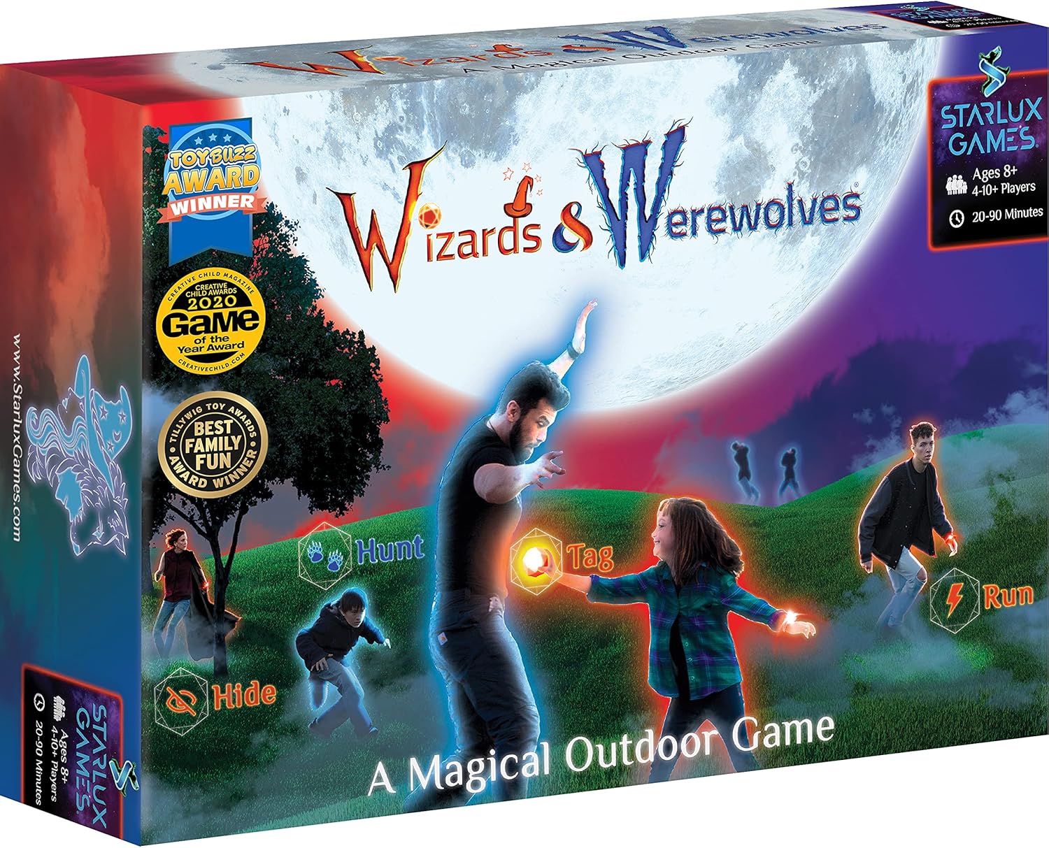 A Magical Glow-in-the-Dark Outdoor Game: Wizards & Werewolves: | 4-10 Players | Camping Games | Scavenger Hunt | Outdoor Toys for Kids 8-12+ | Teen Boys Gifts | “Like Capture The Flag with Magic”