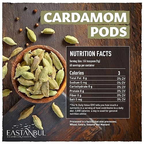 Miniatura 2 de Eastanbul Cápsulas de cardamomo, 2.12 onzas, cápsulas de cardamomo verde, % 100% de mesopotamia natural de cardamomo entero, vegano, cardomam