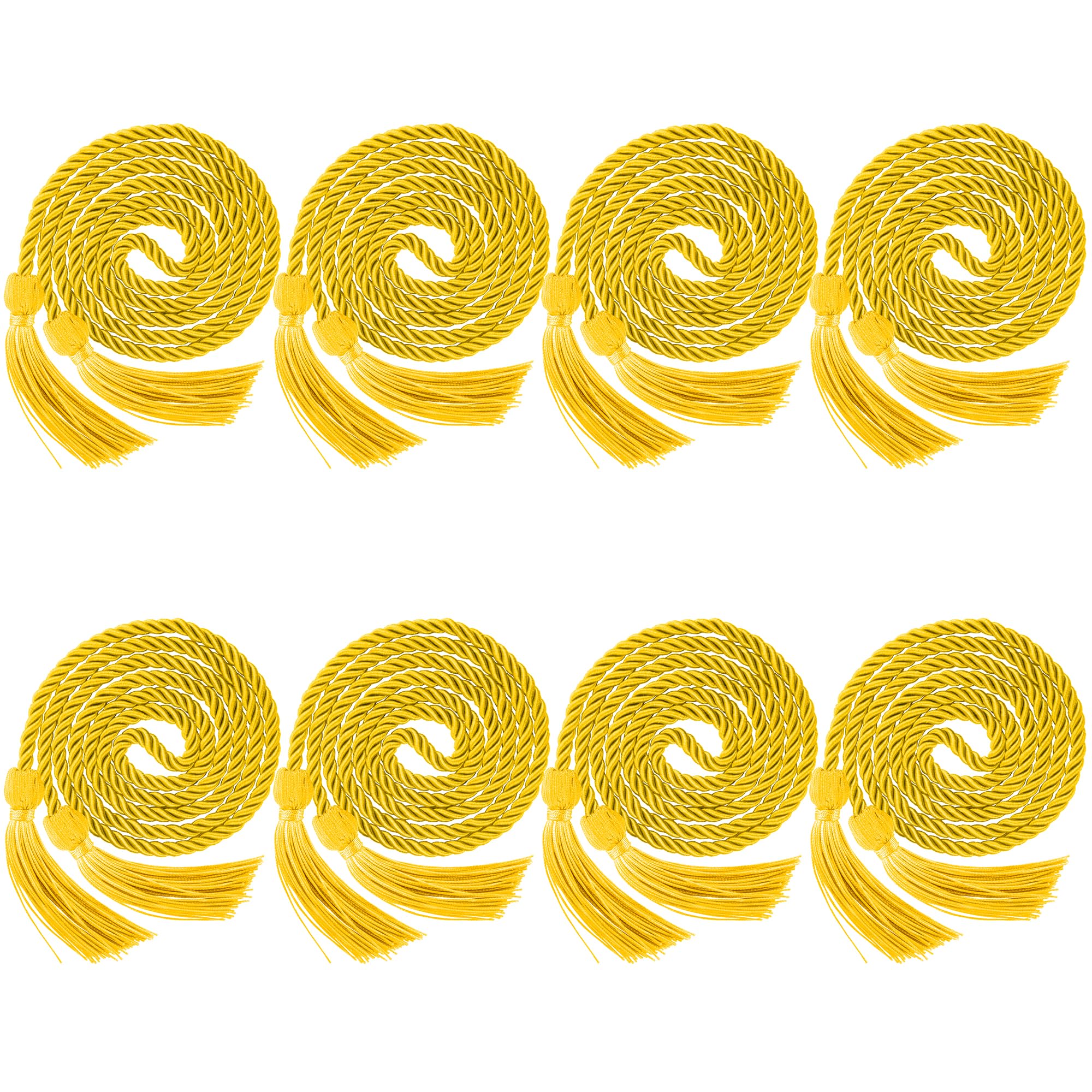 8 Pcs Graduation Cords,Gold Graduation Honor Cords, 2026 Graduation Tassel Honor Cords, 67" Long Braided Cords for 2025 Graduation Decorations Bachelor Gown for Student Master Doctoral