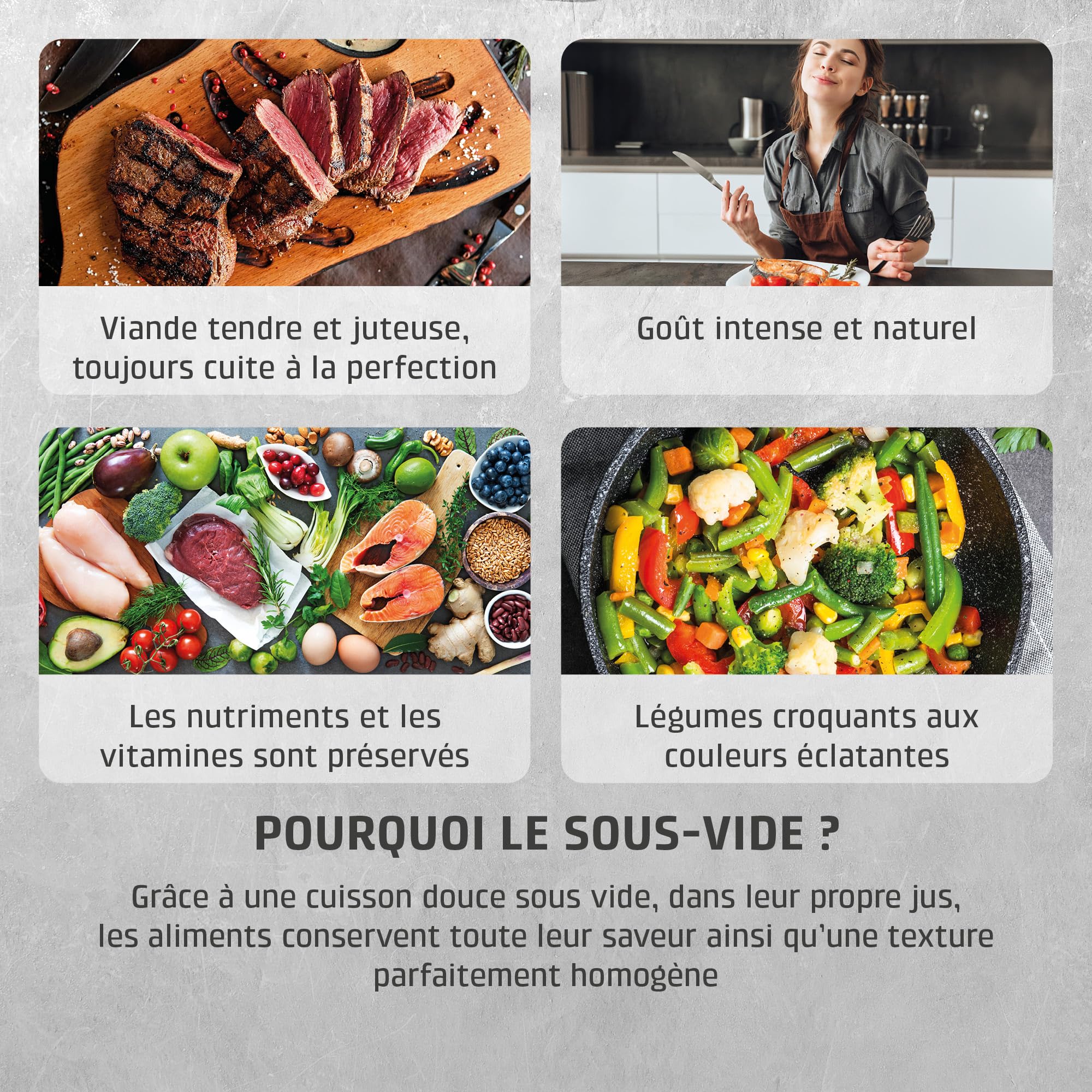 CASO SV400 Stick Sous Vide, pour récipients jusqu'à 20l de volume, 25-90°C par paliers de 0,5°C, IPX7, design peu encombrant