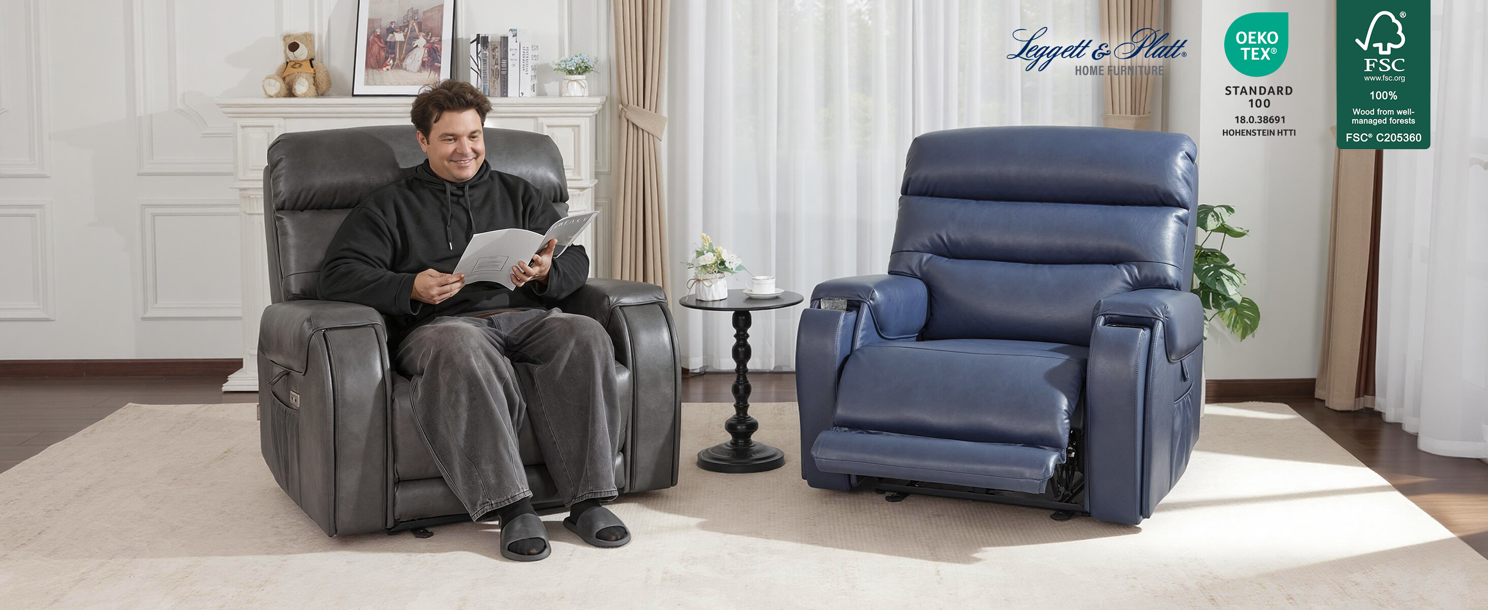 Sillón reclinable con reposacabezas ajustable naranja miniatura 7