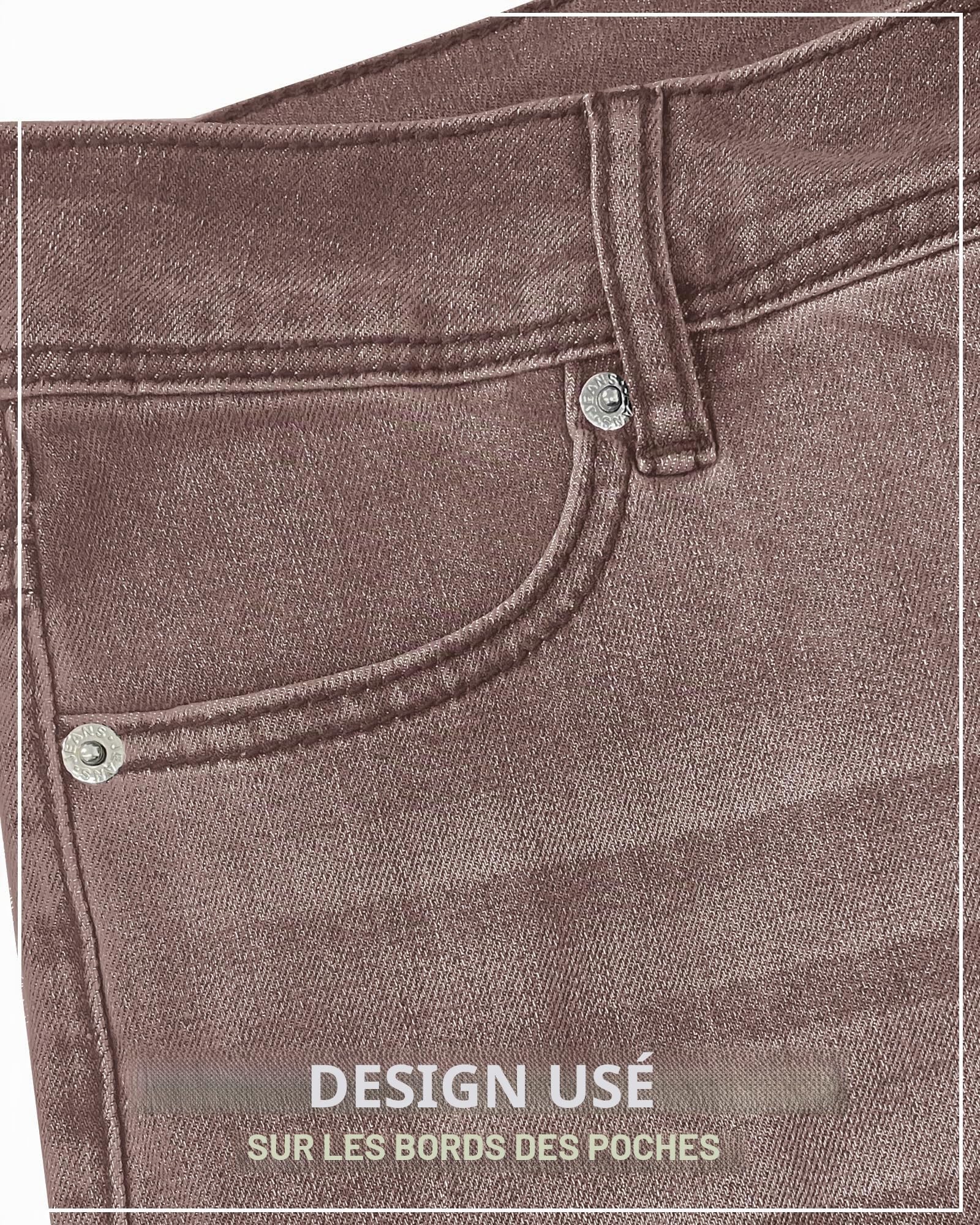 Roskiky Jean évasé pour femme, taille haute, jambes larges, stretch