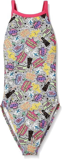 Amazon Mizuno ミズノ 水着 Exer Suits スターウォーズ ミディアムカットワンピース ジュニア N2ma 04 グレー杢 1 Mizuno ミズノ ガールズ
