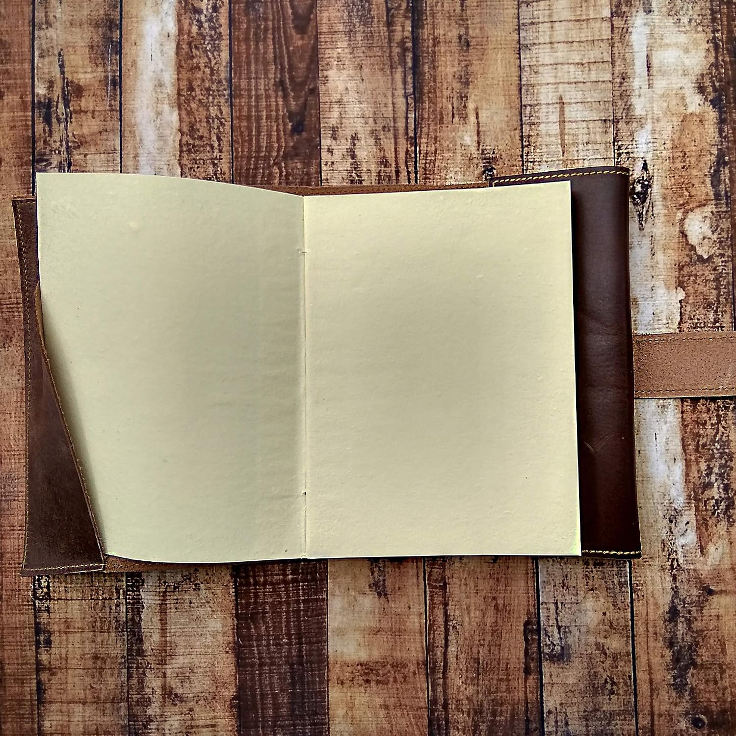 Traveler Notebook Refills Insert - 8" x 6" (Not A5) Refills for Refillable Leather Journals - Organic Handmade Unlined Paper by Rustic Town