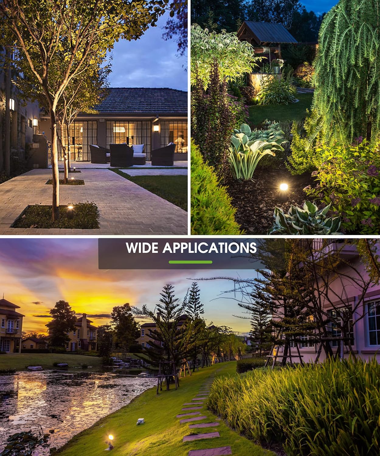 L LOHAS LED 5W Dusk to Dawn Outdoor Lighting, Auto On/Off 3000K Landscape Outdoor Spotlight, IP66 Waterproof Plug in Spot Lights for Yard, Garden, House, Pathway, Plant, UL Listed (8 Pack)