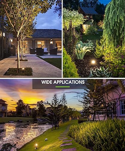 Miniatura 8 de LOHAS - Focos de paisaje para exteriores, 5 W, iluminación al aire libre del anochecer al amanecer, focos LED para patio, luces exteriores de 120 V