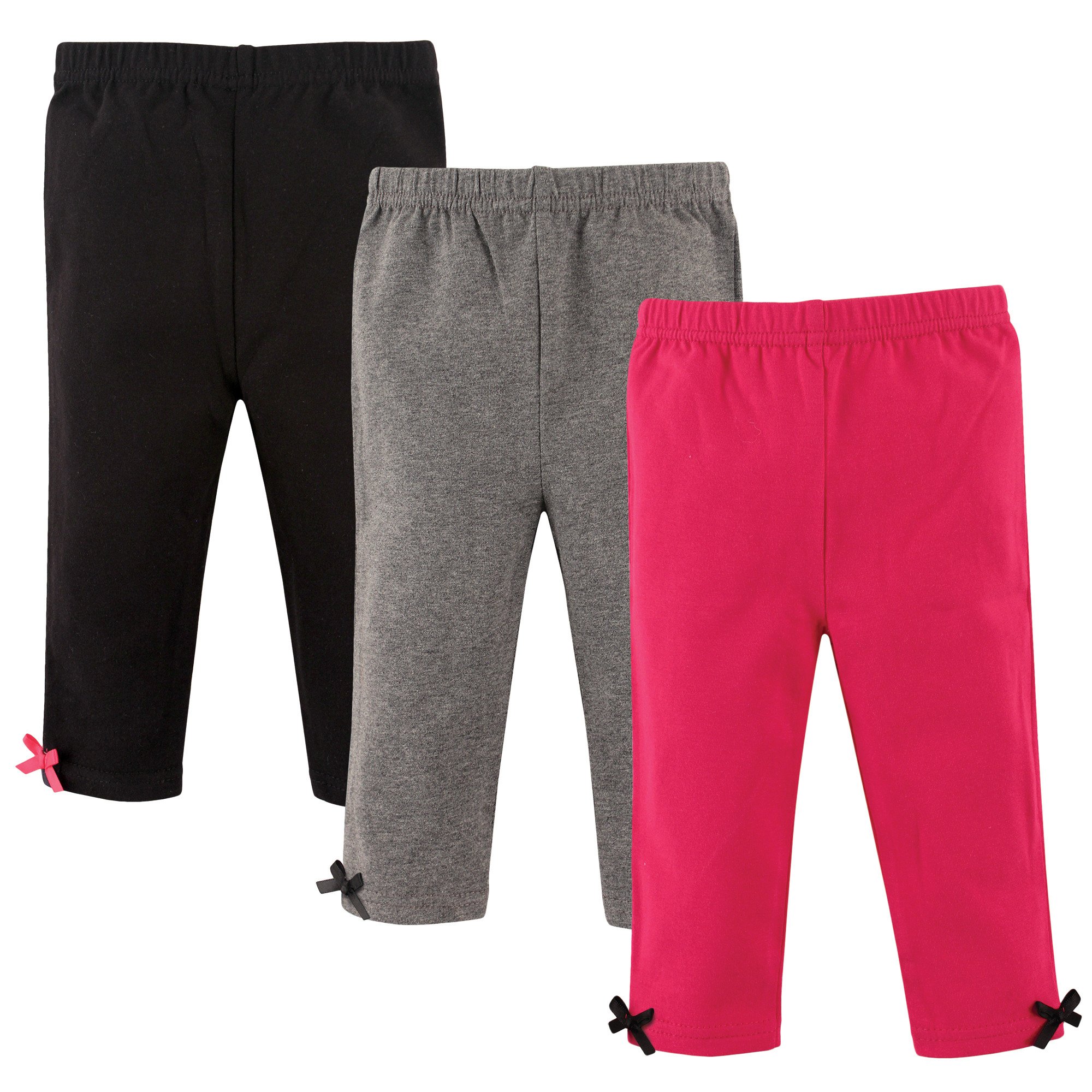 Hudson Baby 51180_Rose&Black_4T legginsy, 4 lata (opakowanie 3 szt.)
