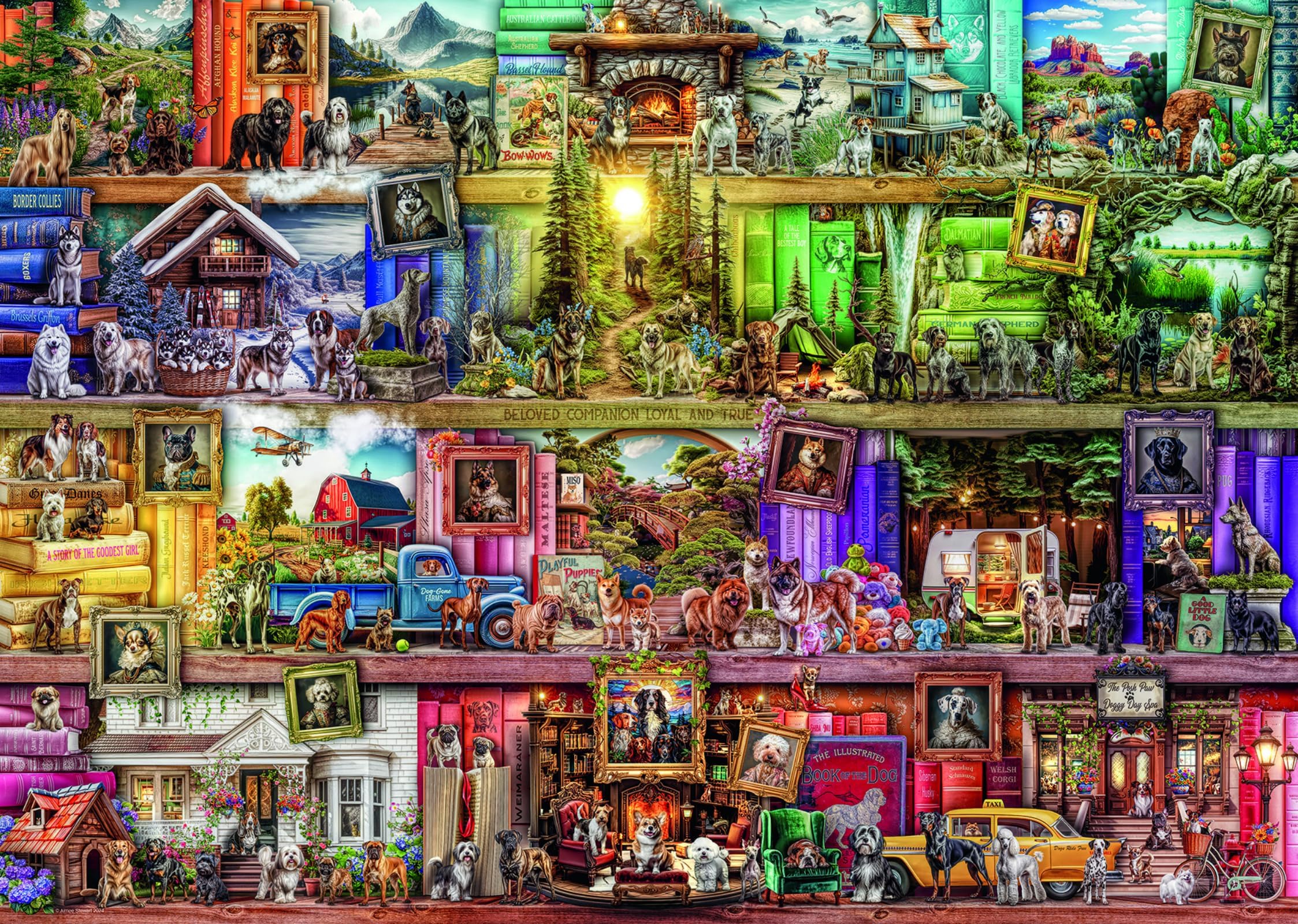 Ravensburger Library of Dogs 1000 Piece Jigsaw Puzzles for Adults and Kids Age 12 Years Up